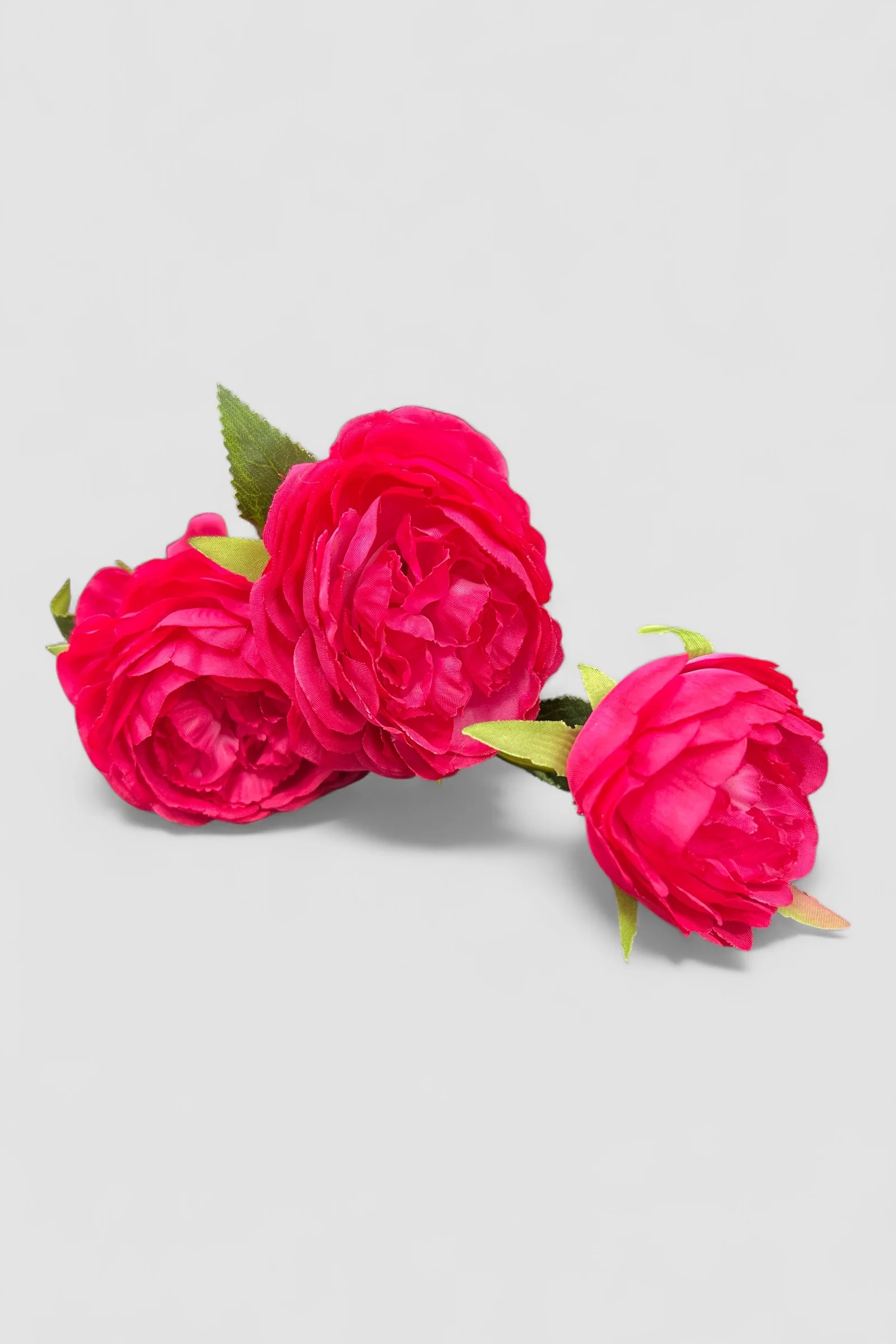 3 Head Carmine Red Rose Stem - Image 2