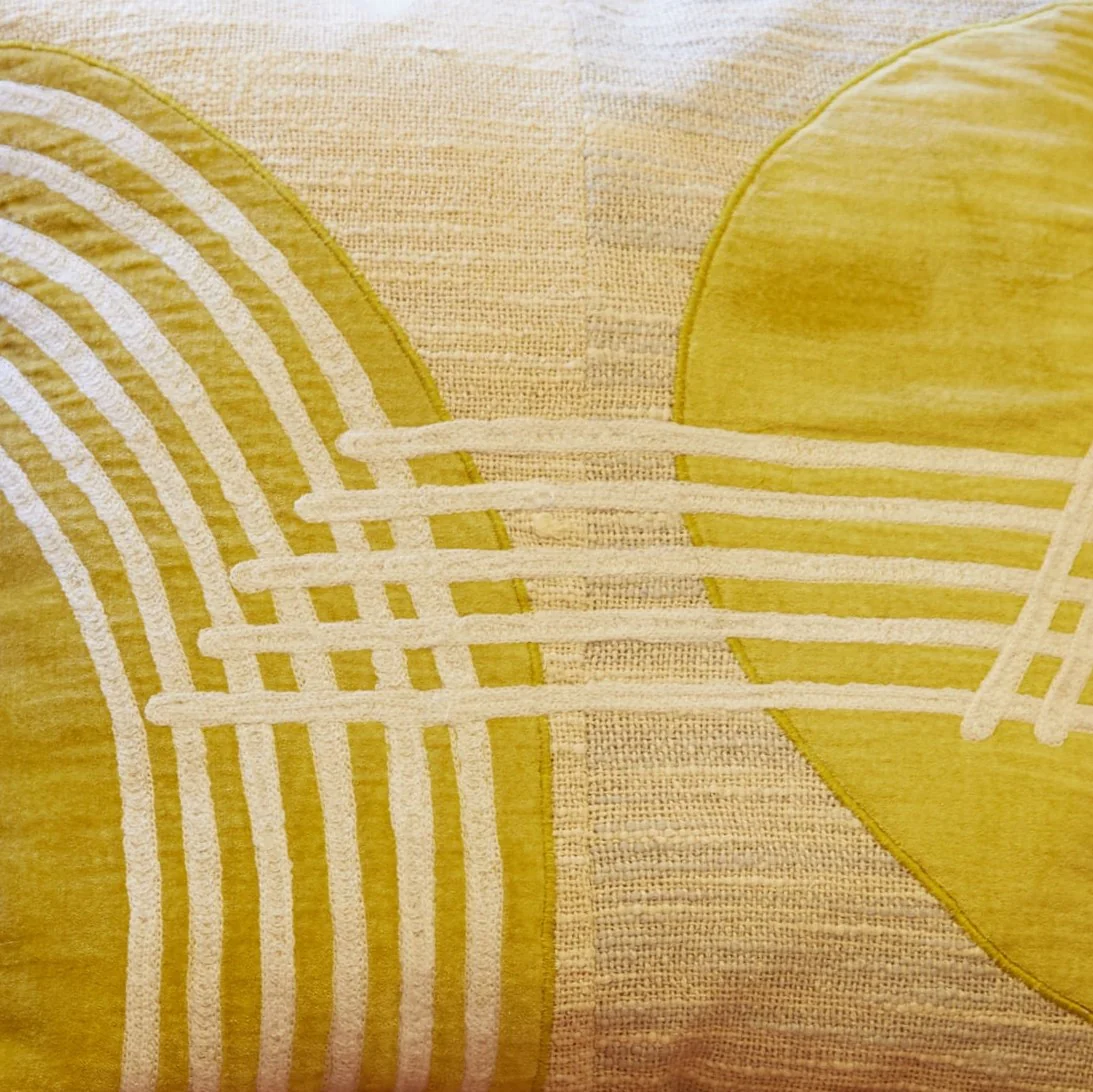 3D Abstract Double Circle Woven Applique Cushion - Image 4