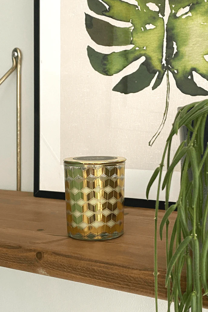 Gold Chevron Deco Candle - Image 4