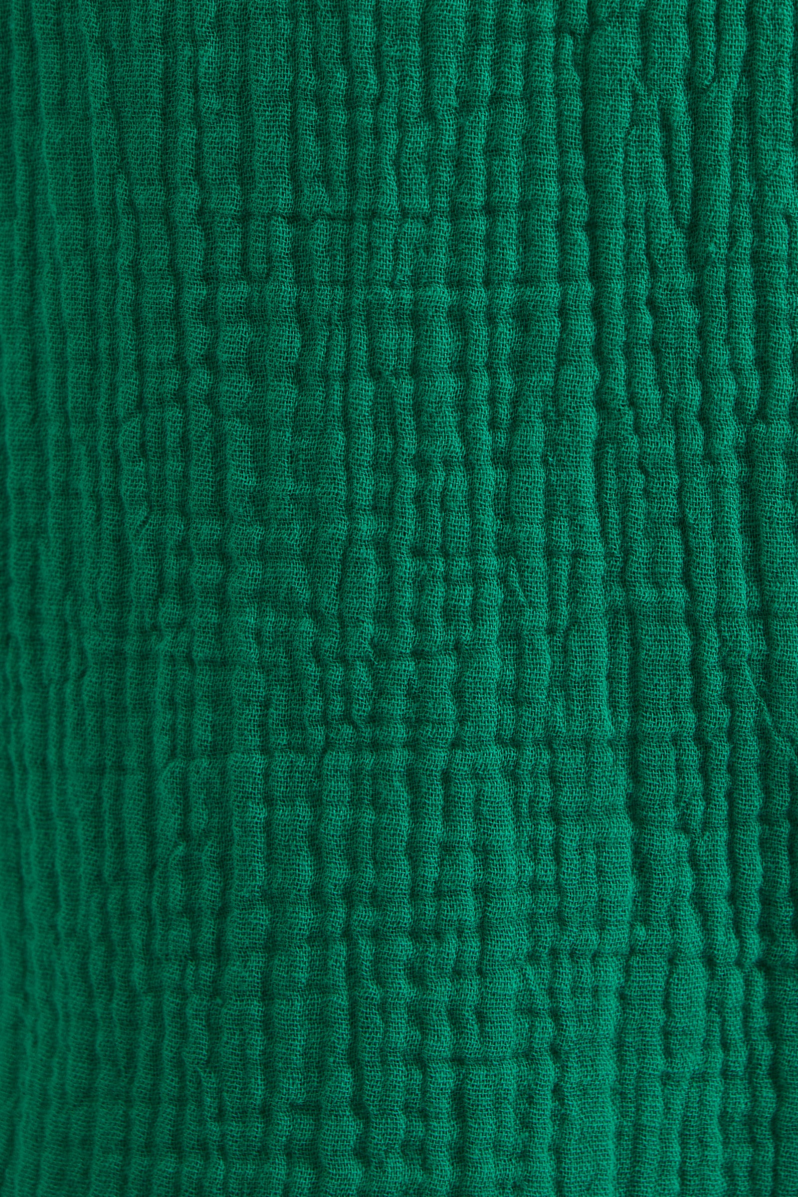 Abinaya Green Double Gauze Short Sleeved Shirt - Image 5