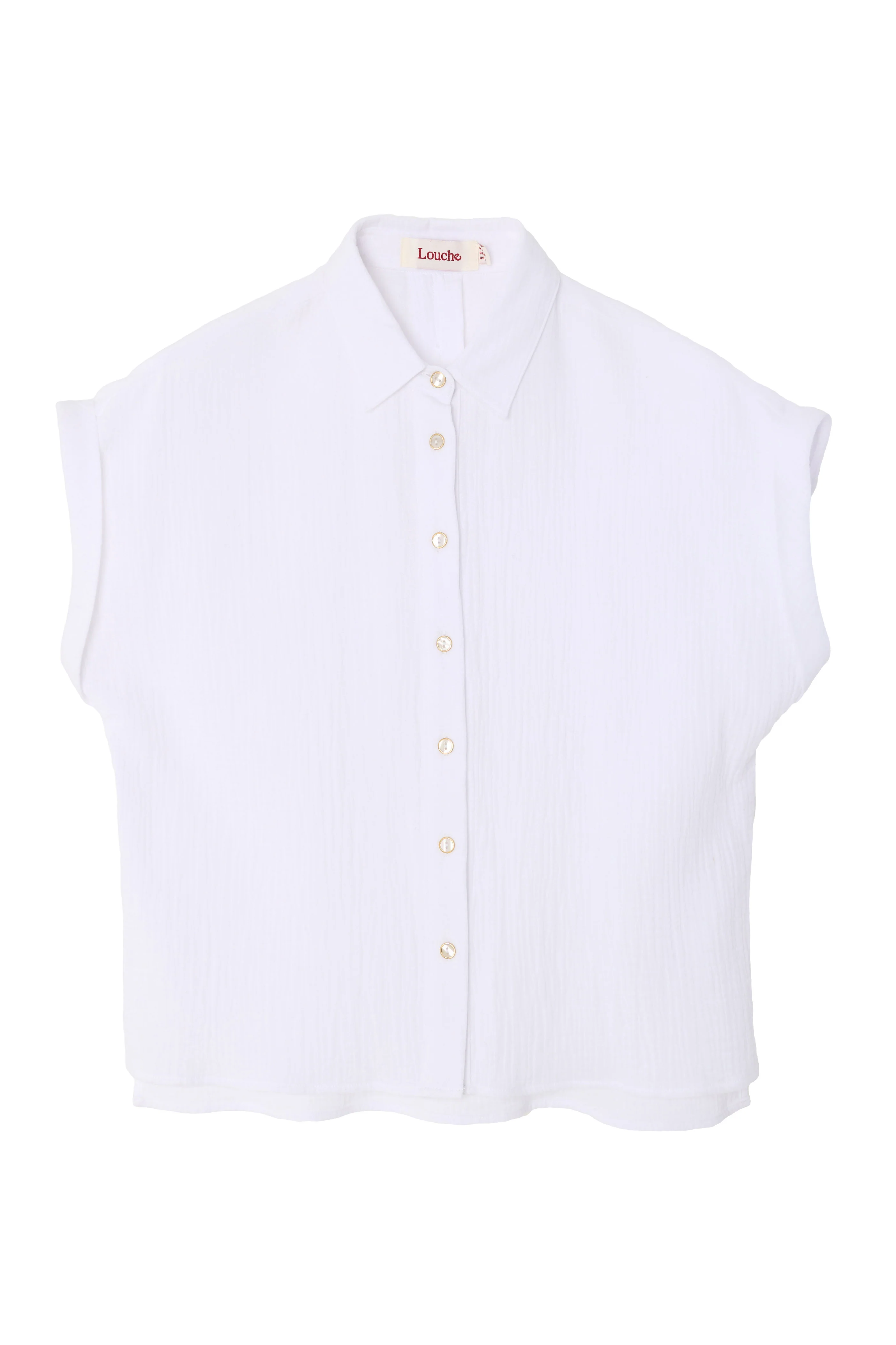 Abinaya White Double Gauze Short Sleeved Shirt - Image 6