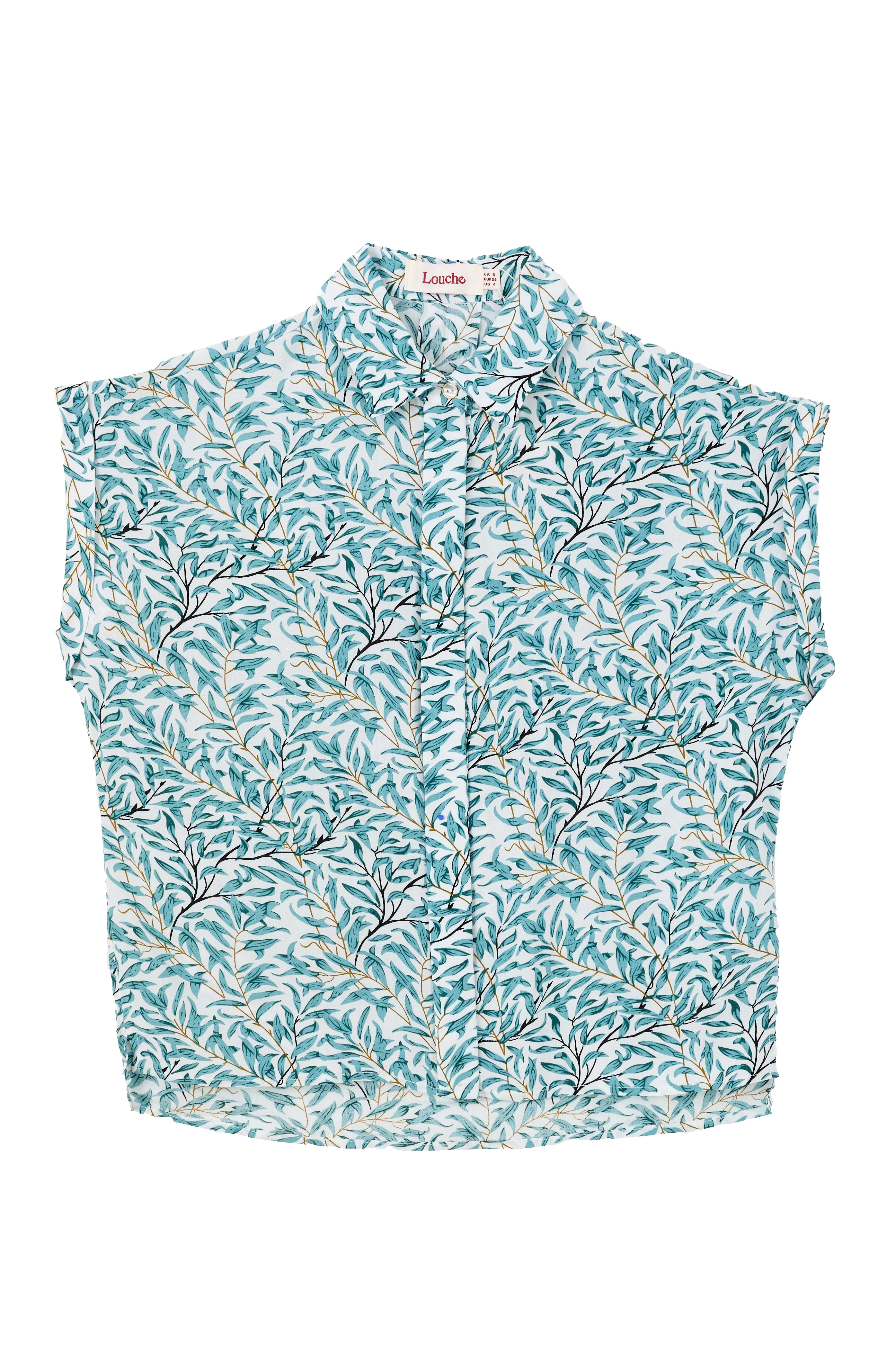 Abinaya Leaf Print Short Sleeved Shirt Green - Image 5