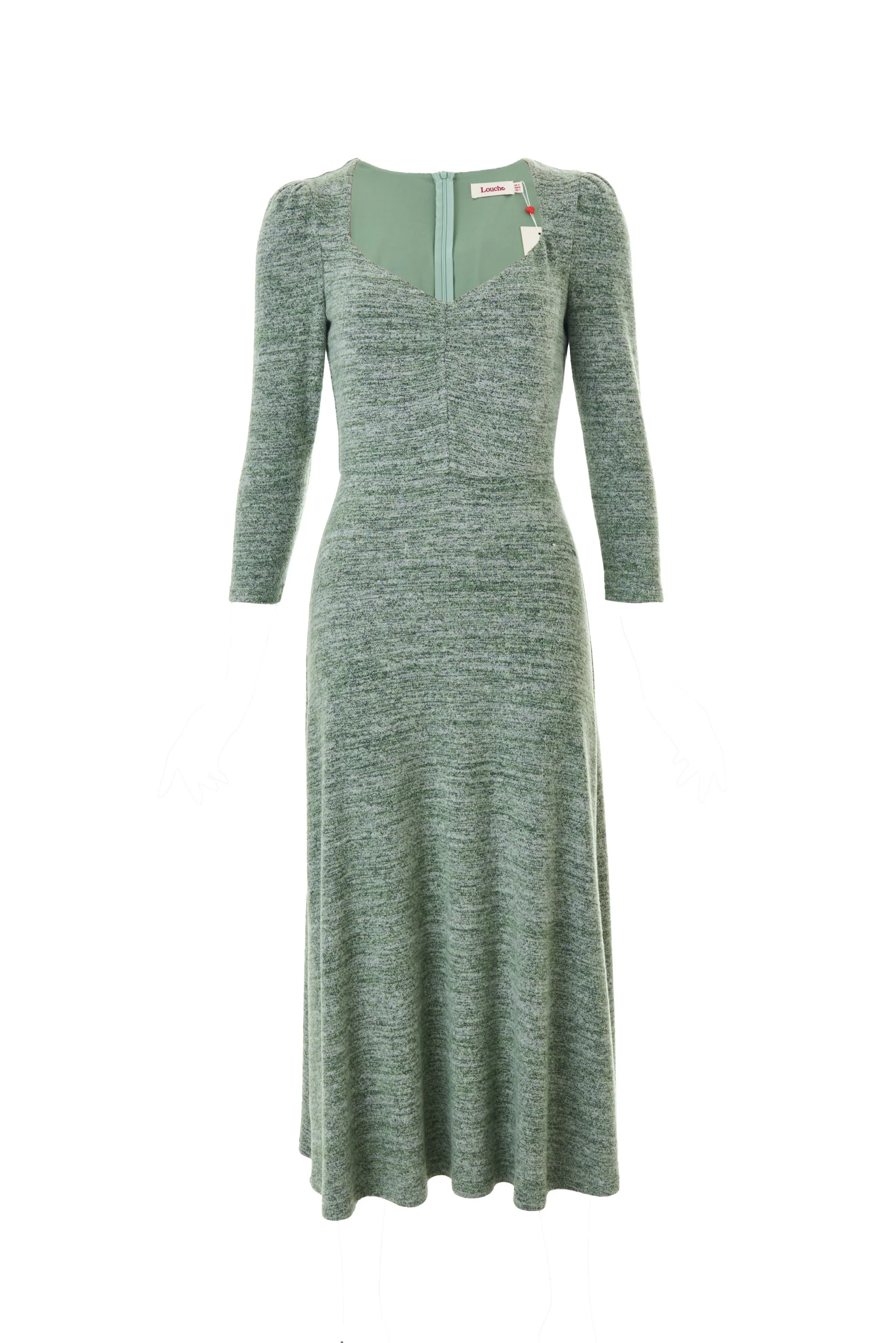 Ambrose Soft Marl Sweetheart Neck Midi Dress - Image 7