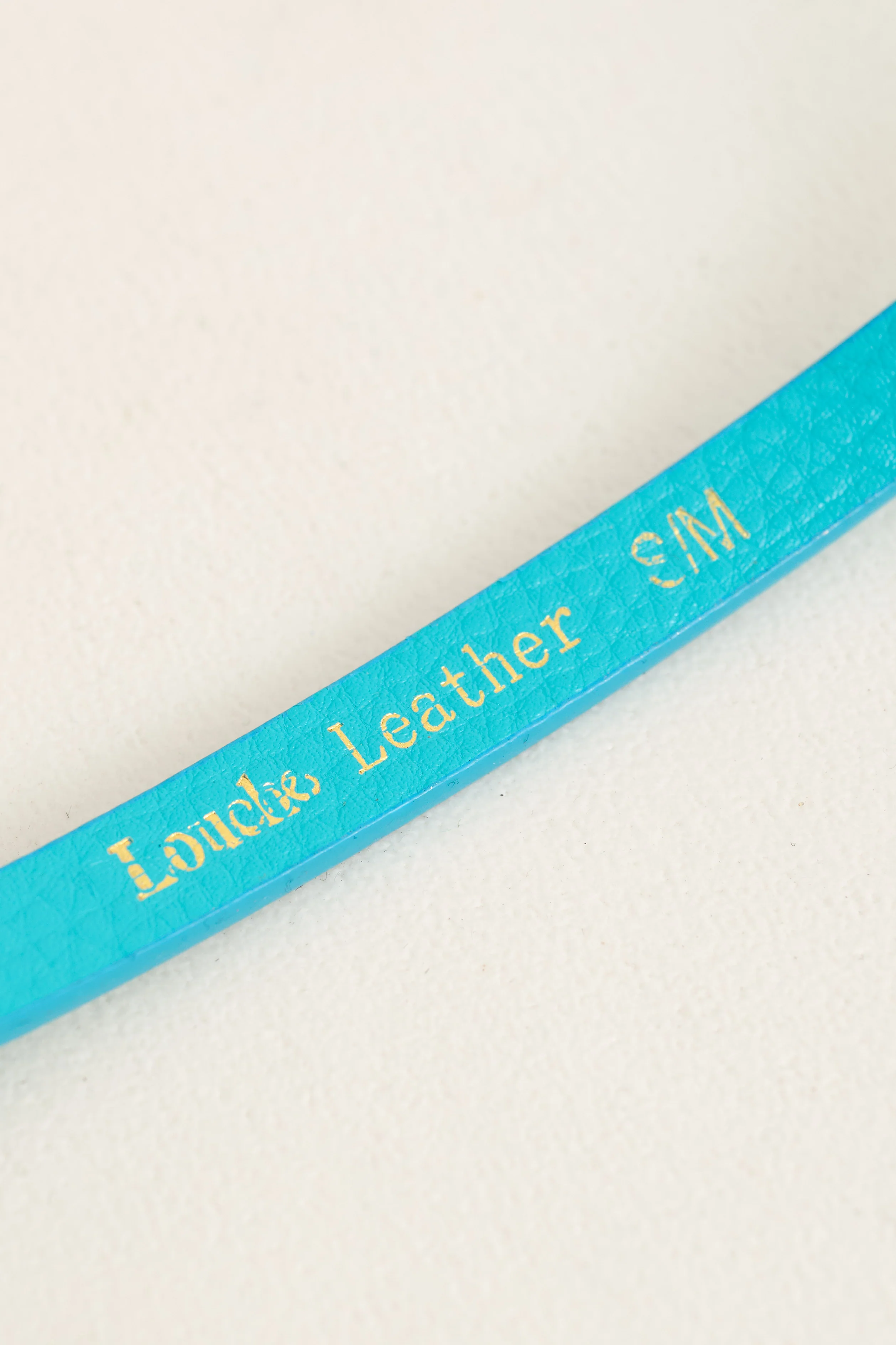 Amira Narrow Turquoise Leather Belt - Image 2