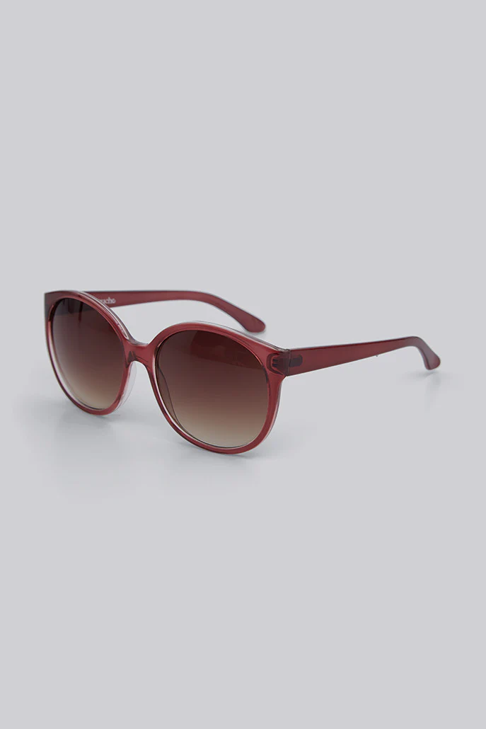 April Dusty Rose Oversized Round Sunglasses - Image 3