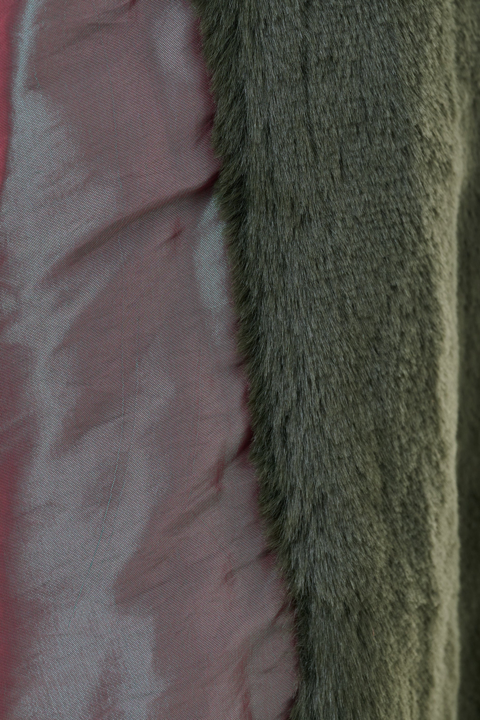 Arinette Faux Fur Tie Waist Coat -Teal - Image 4