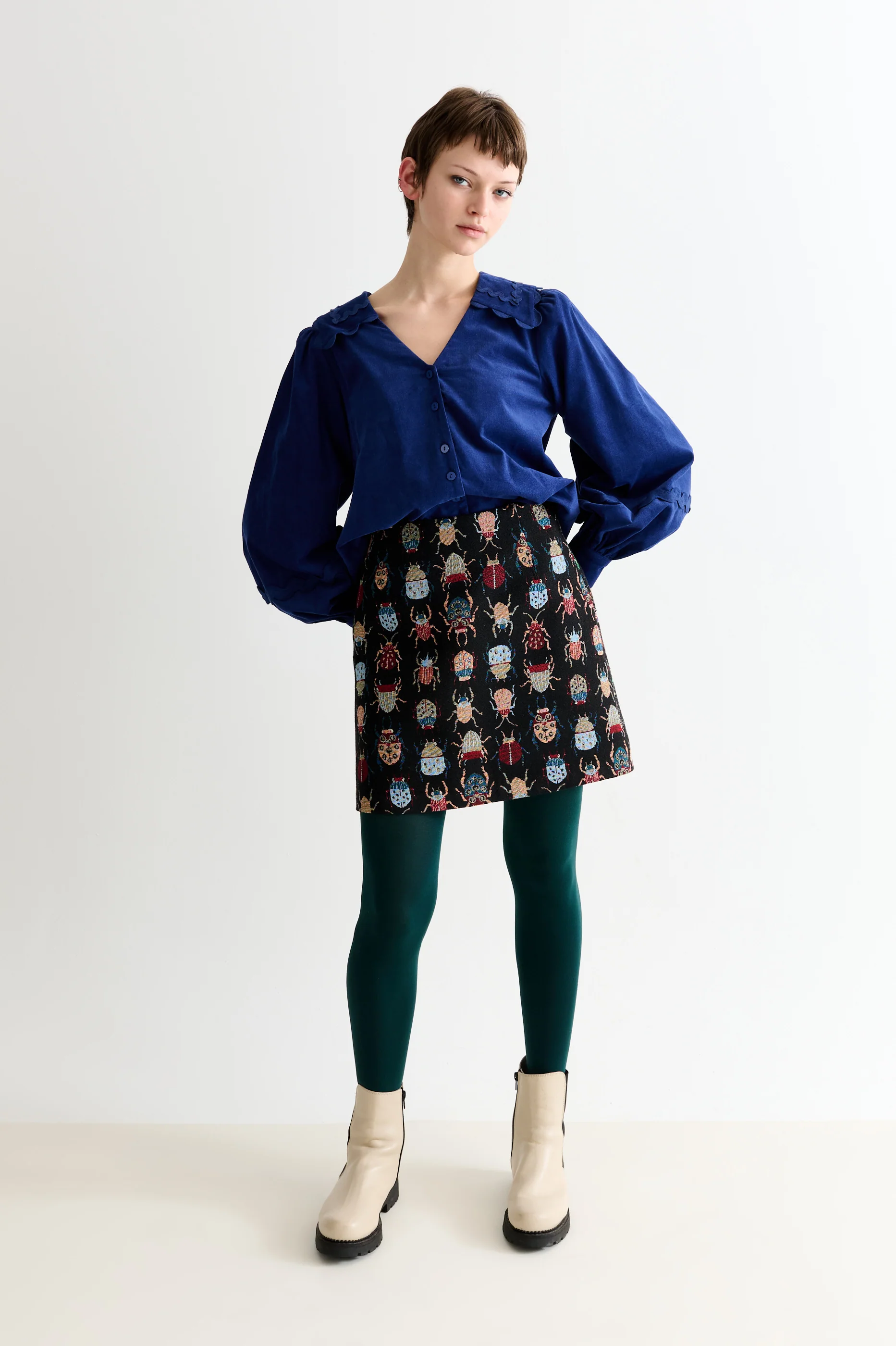 Aubin Beetlejuice Jacquard A-Line Mini Skirt – Multicoloured - Image 4