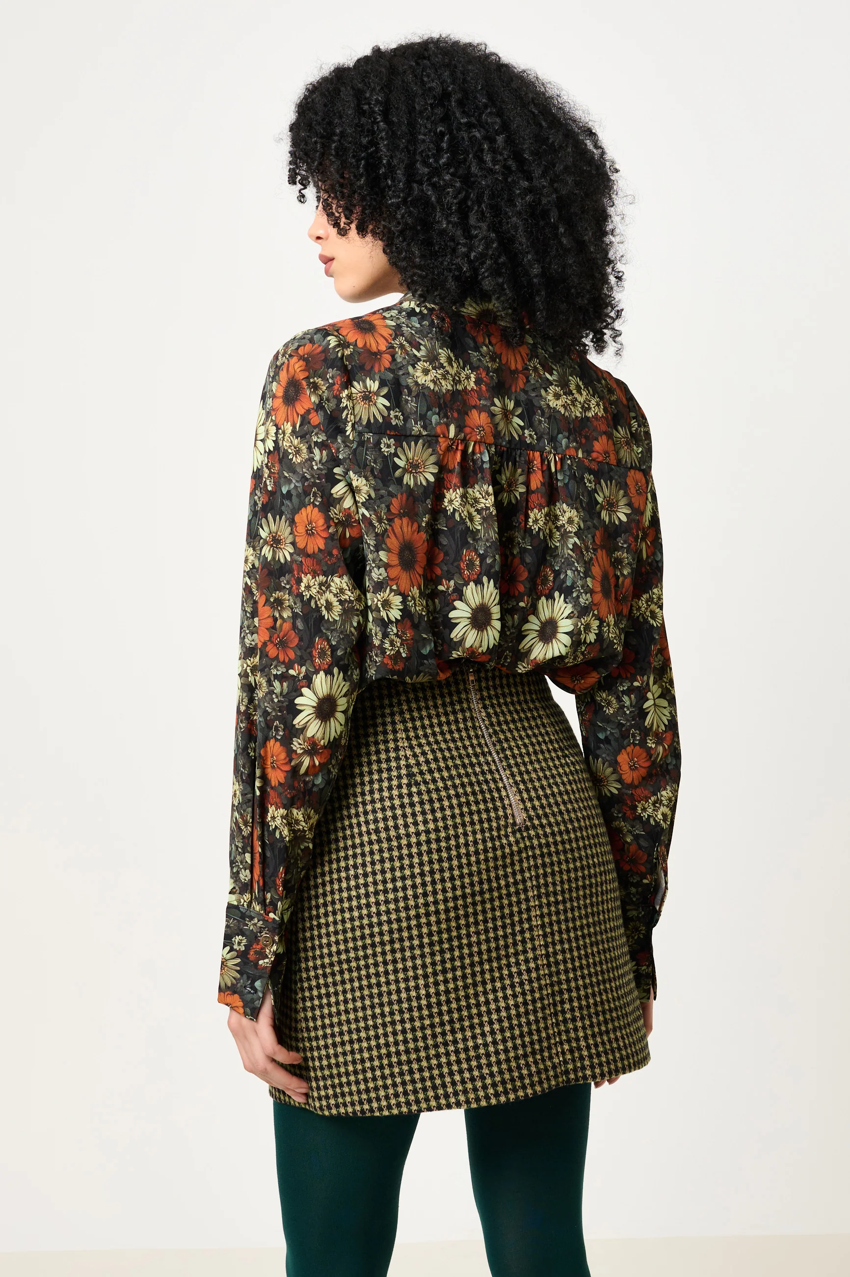 Aubin Burray A-Line Check Skirt - Fern - Image 2