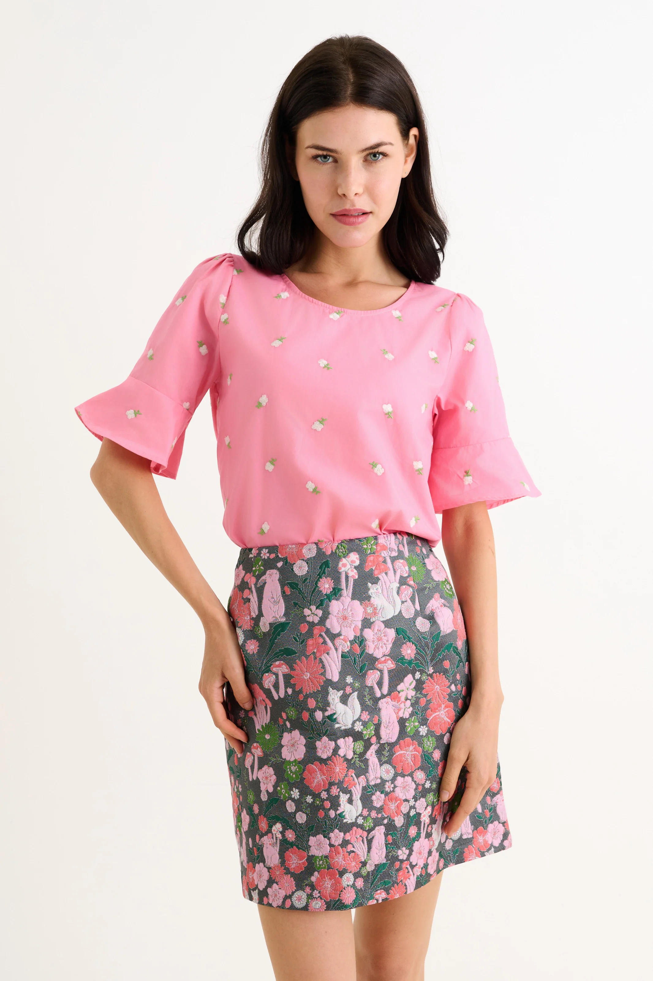 Aubin Fairytale Jacquard Mini Skirt - Pink - Image 4