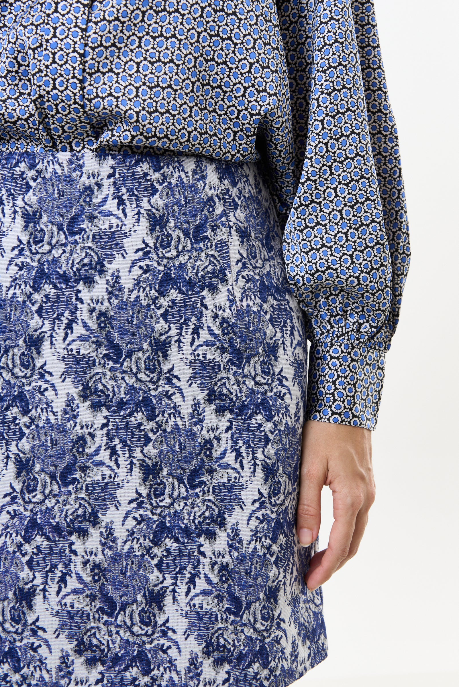 Aubin Wedgewood Jacquard A-Line Mini Skirt - Image 5