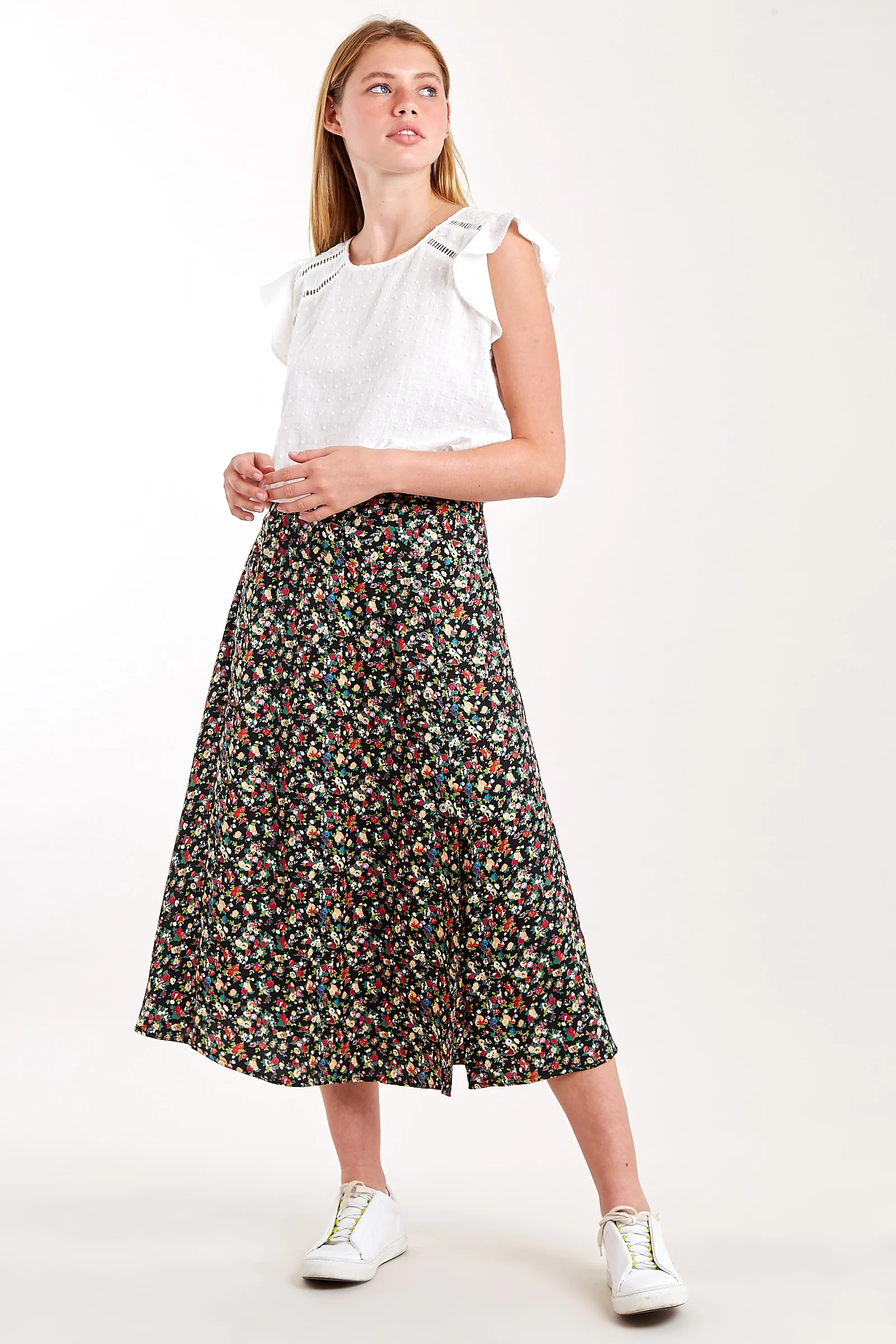 Barney Meadow Print Midi Skirt - Image 5
