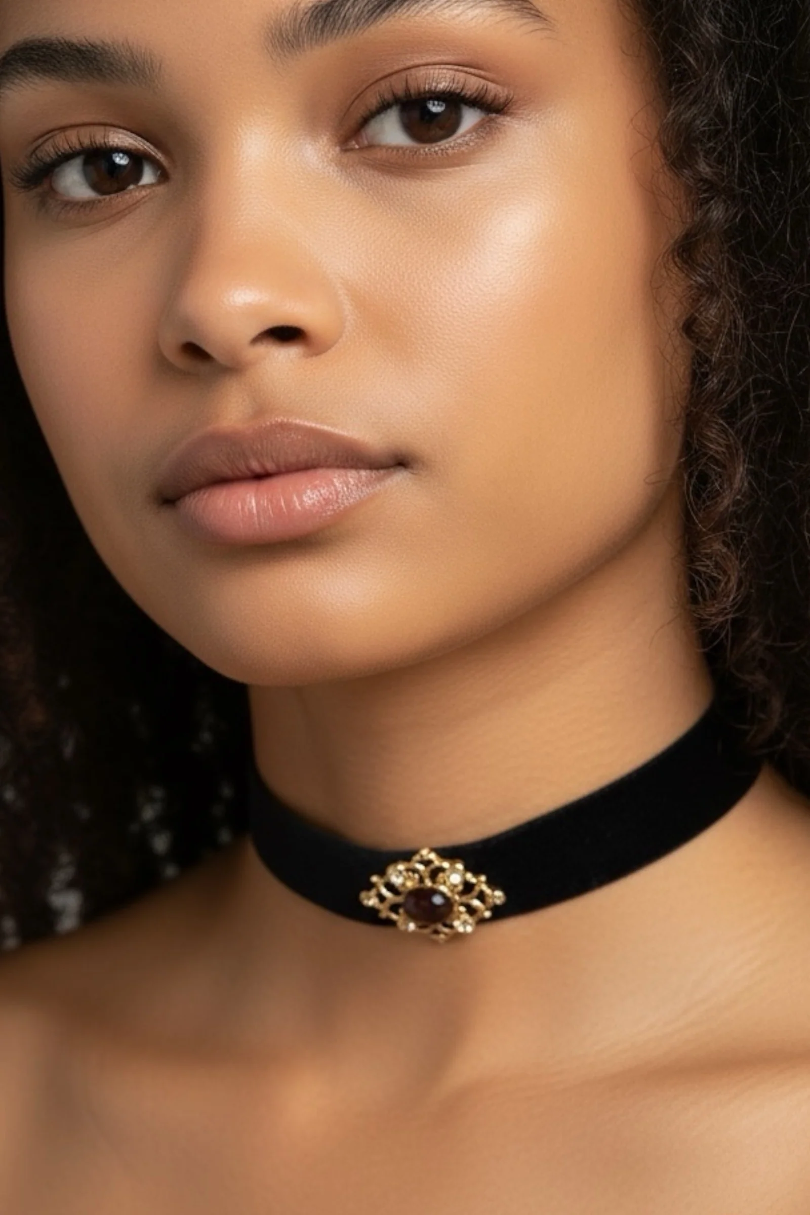 Baroque Black Velvet Choker