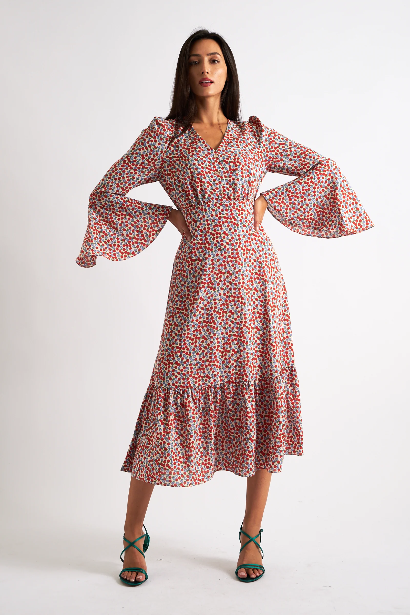 Bathilde Strawberry Fields Print Midi Dress - Image 5