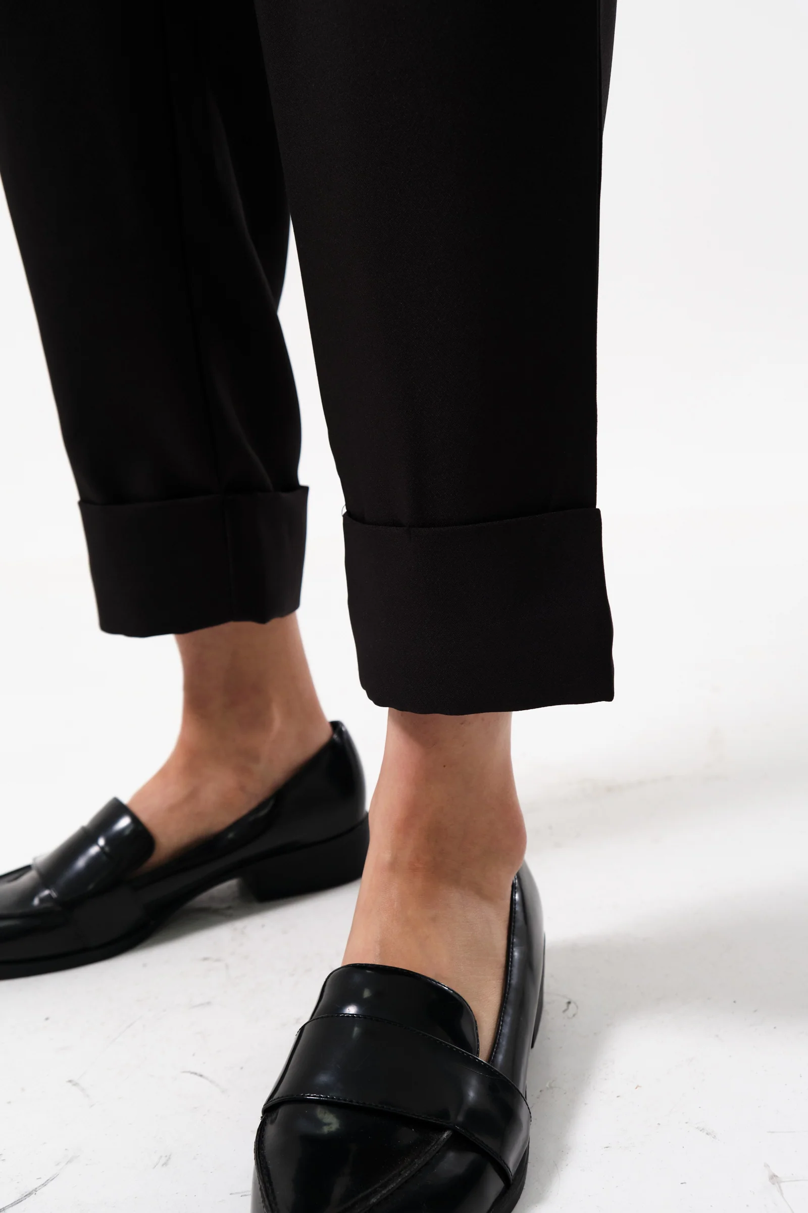 Bayeux Sustainable Satin Back Crepe Trouser - Black - Image 6