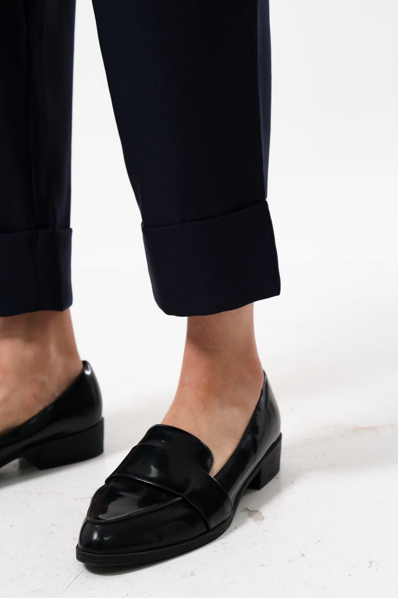 Bayeux Sustainable Satin Back Crepe Trouser - Navy - Image 6