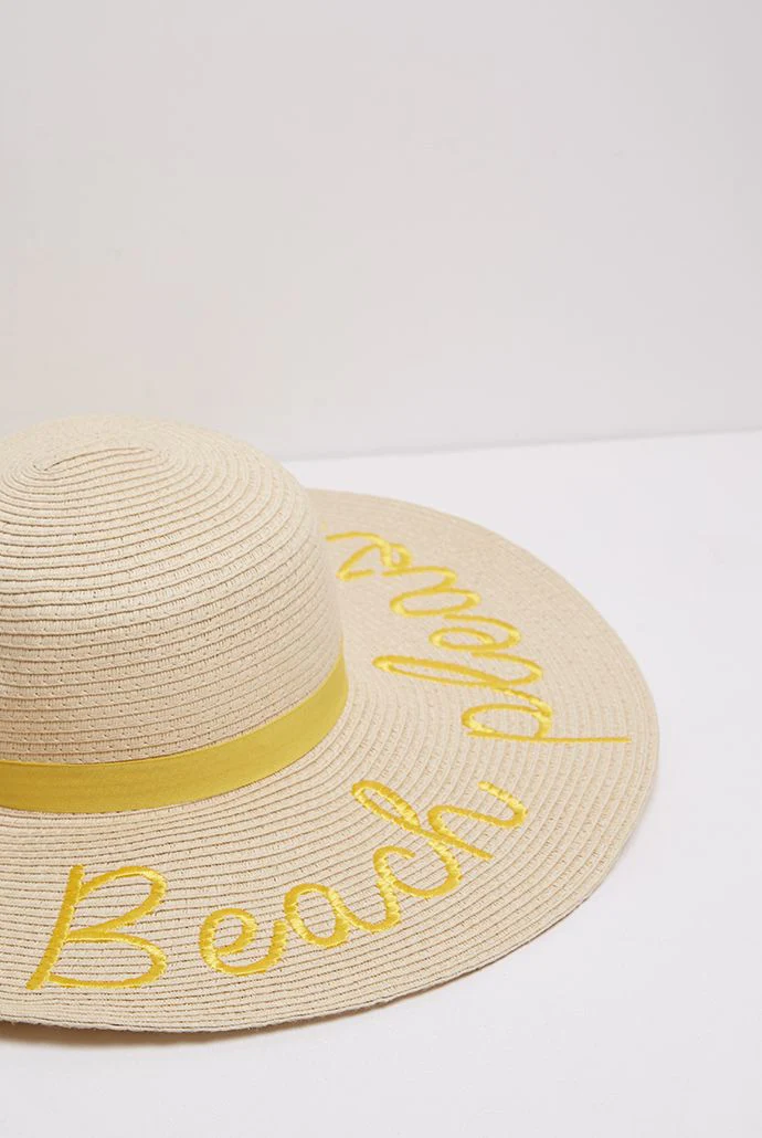 Beach Please Embroidered Sun Hat - Image 2