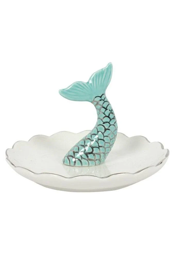 Blue Mermaid Tail Jewellery Holder - Image 3