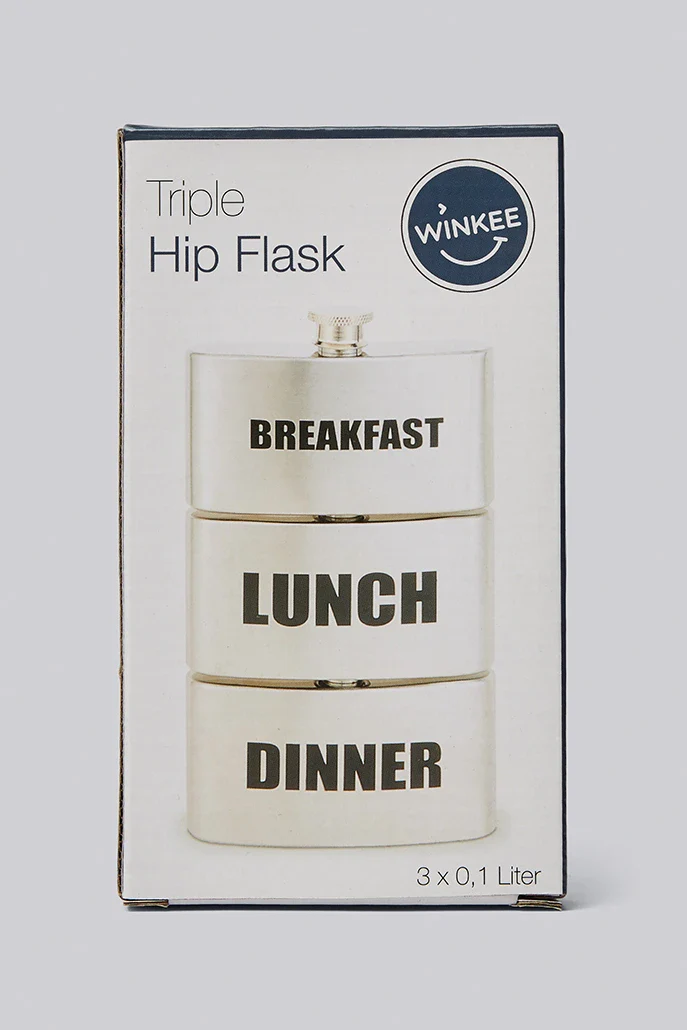 Breakfast, Lunch And Dinner Hip Flask - Image 3