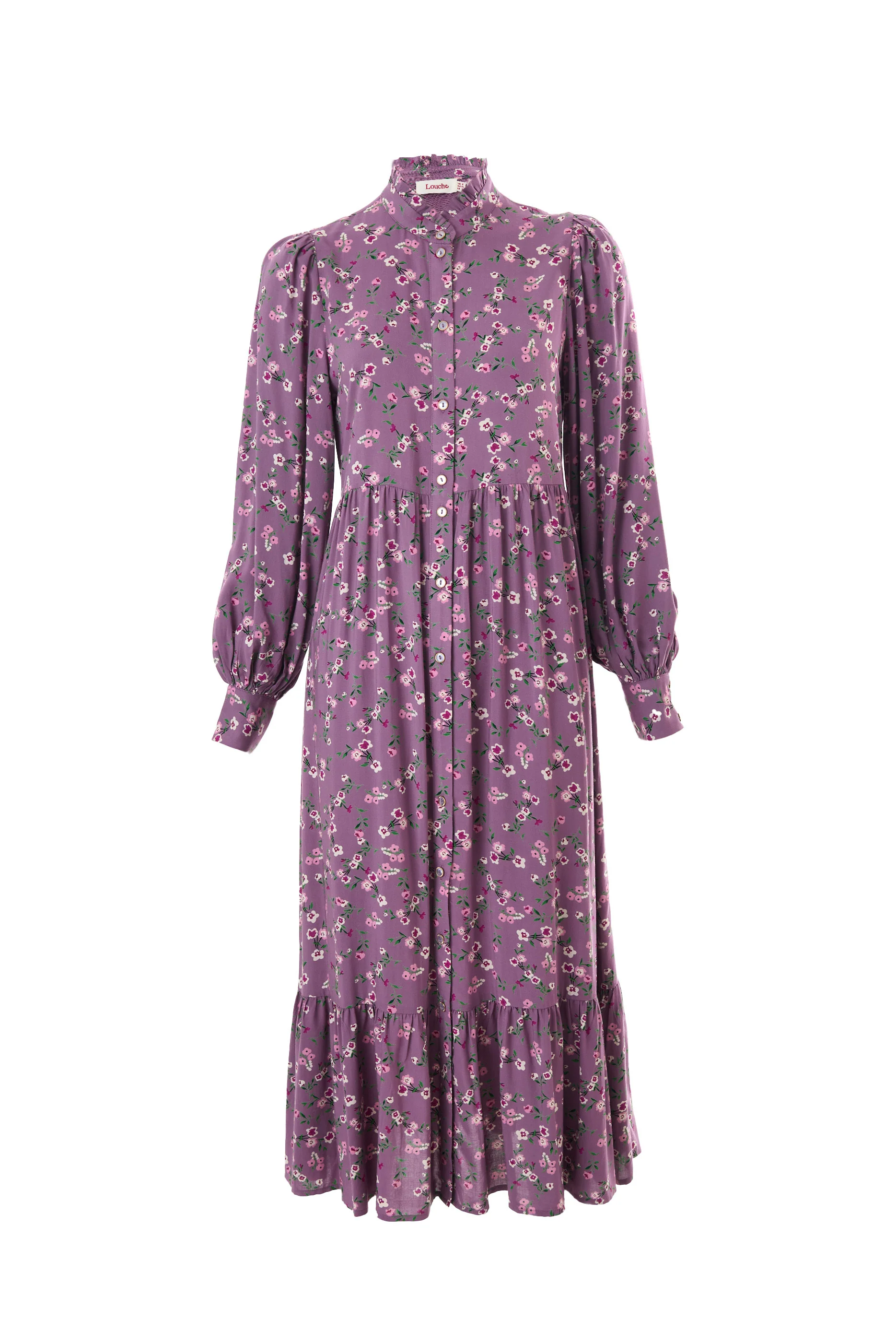 Bricia Naïve Posy Print Tiered Midi Dress - Violet - Image 7