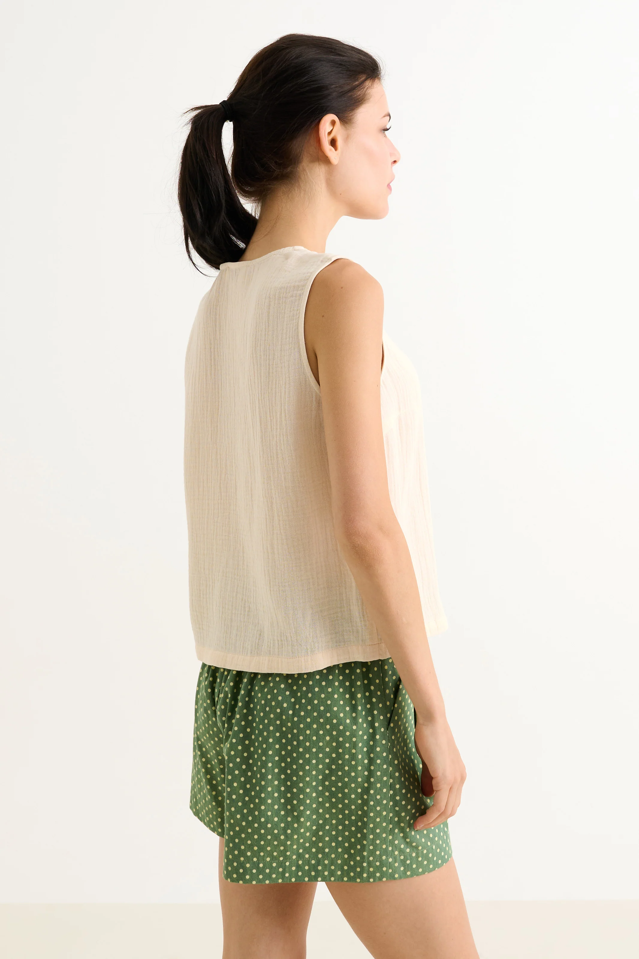 Caro Double Gauze Top - Cream - Image 3