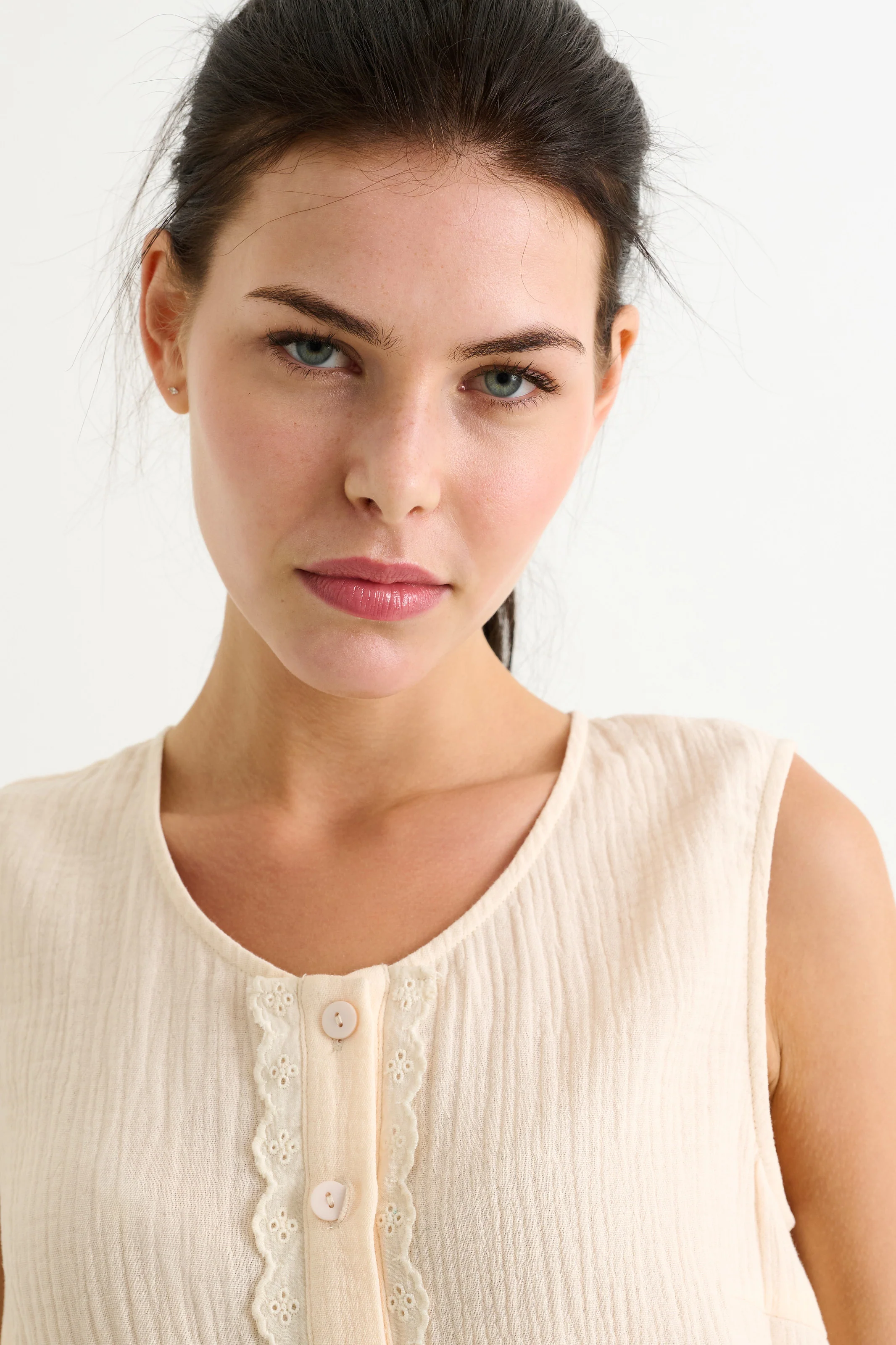 Caro Double Gauze Top - Cream - Image 4