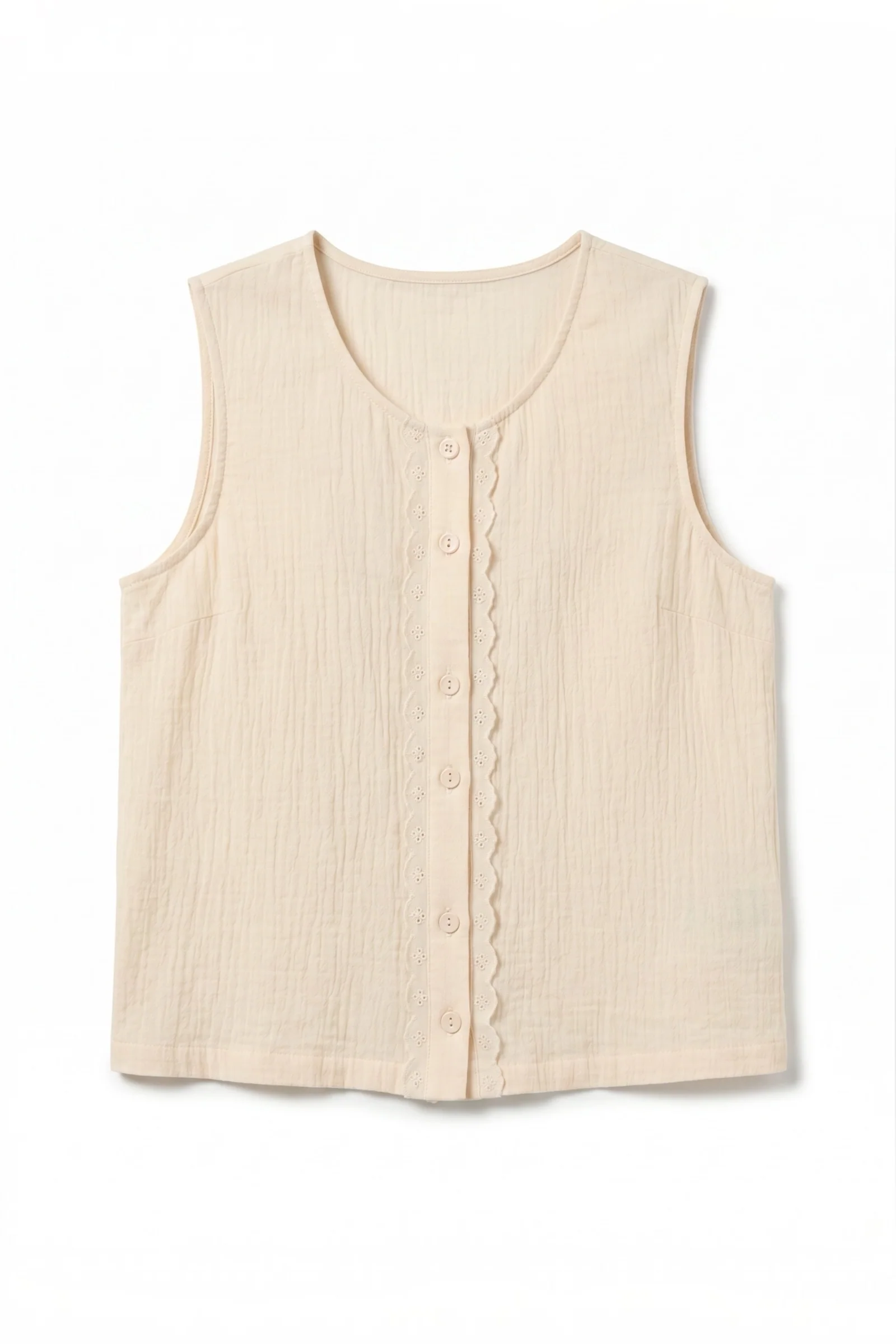 Caro Double Gauze Top - Cream - Image 5