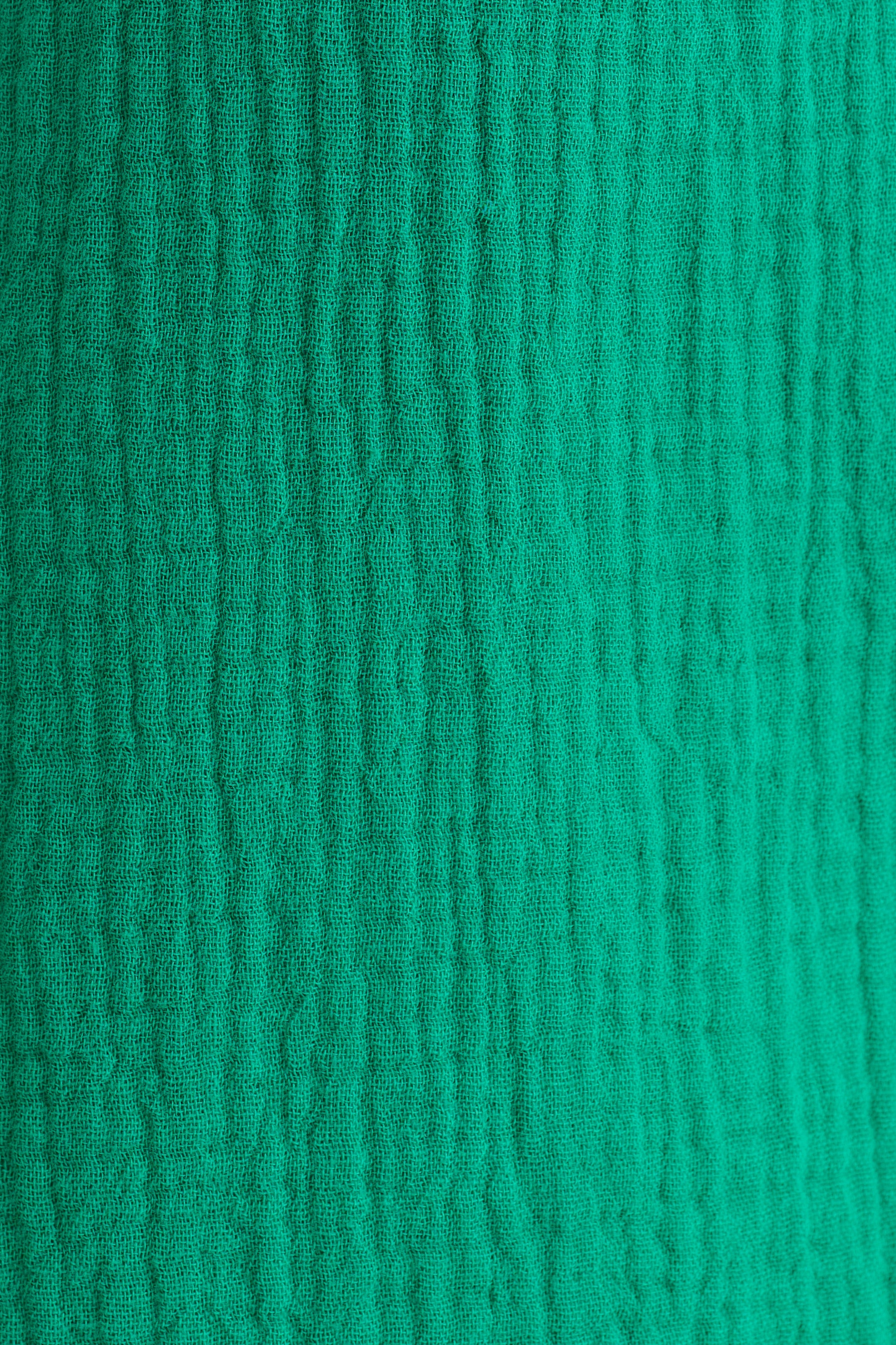 Caro Double Gauze Lace Trim Top - Green - Image 5