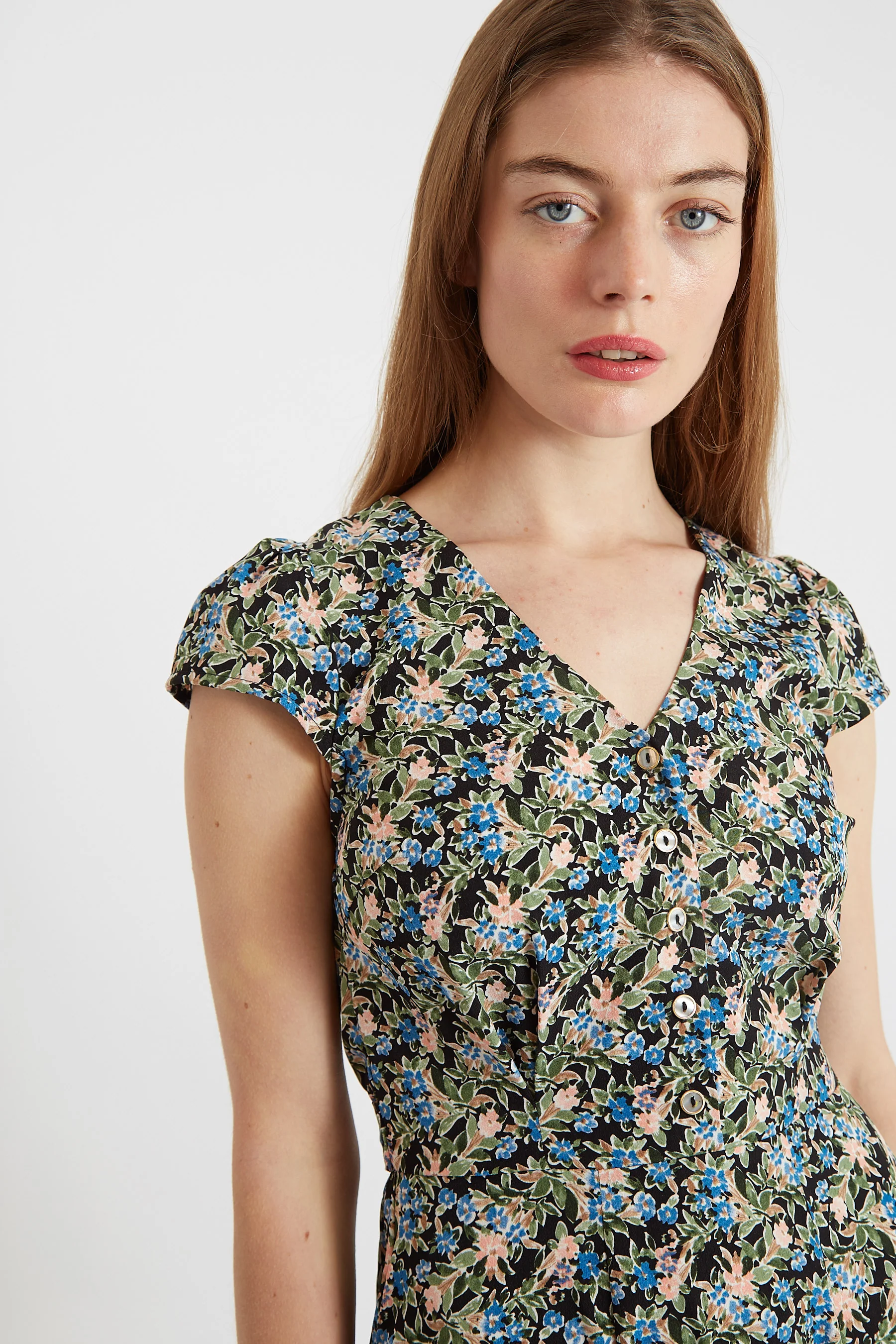 Cathleen Midi Watercolour Floral Tea Dress - Image 8