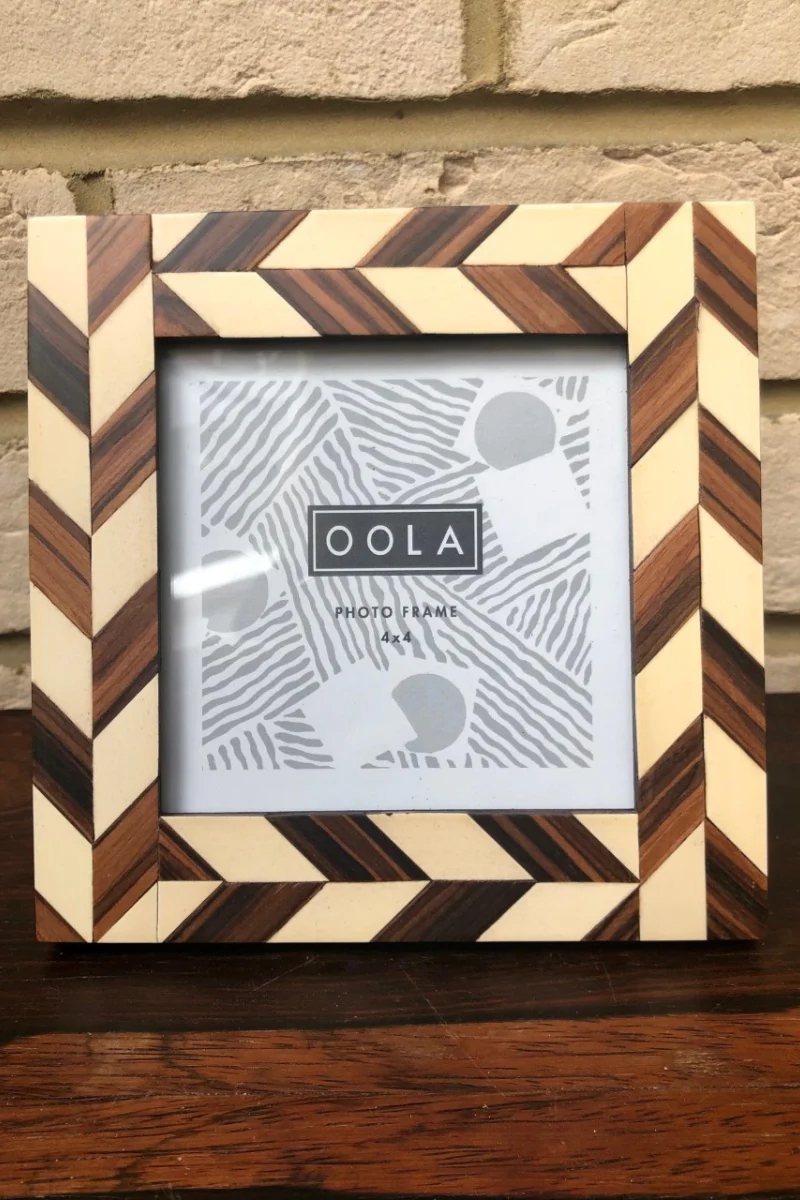 Chevron Marquetry Design Square Photo Frame - Image 3