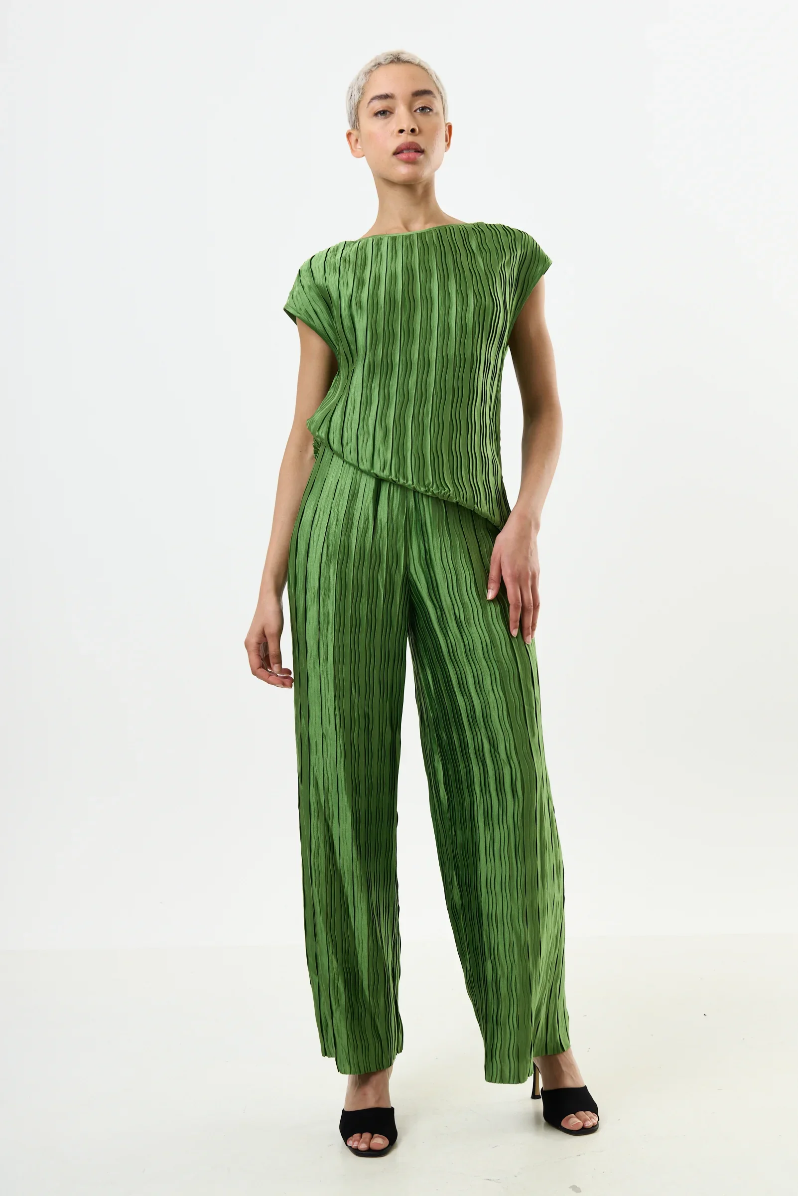 Clothide Pleat Surprise Trousers - Fern - Image 5