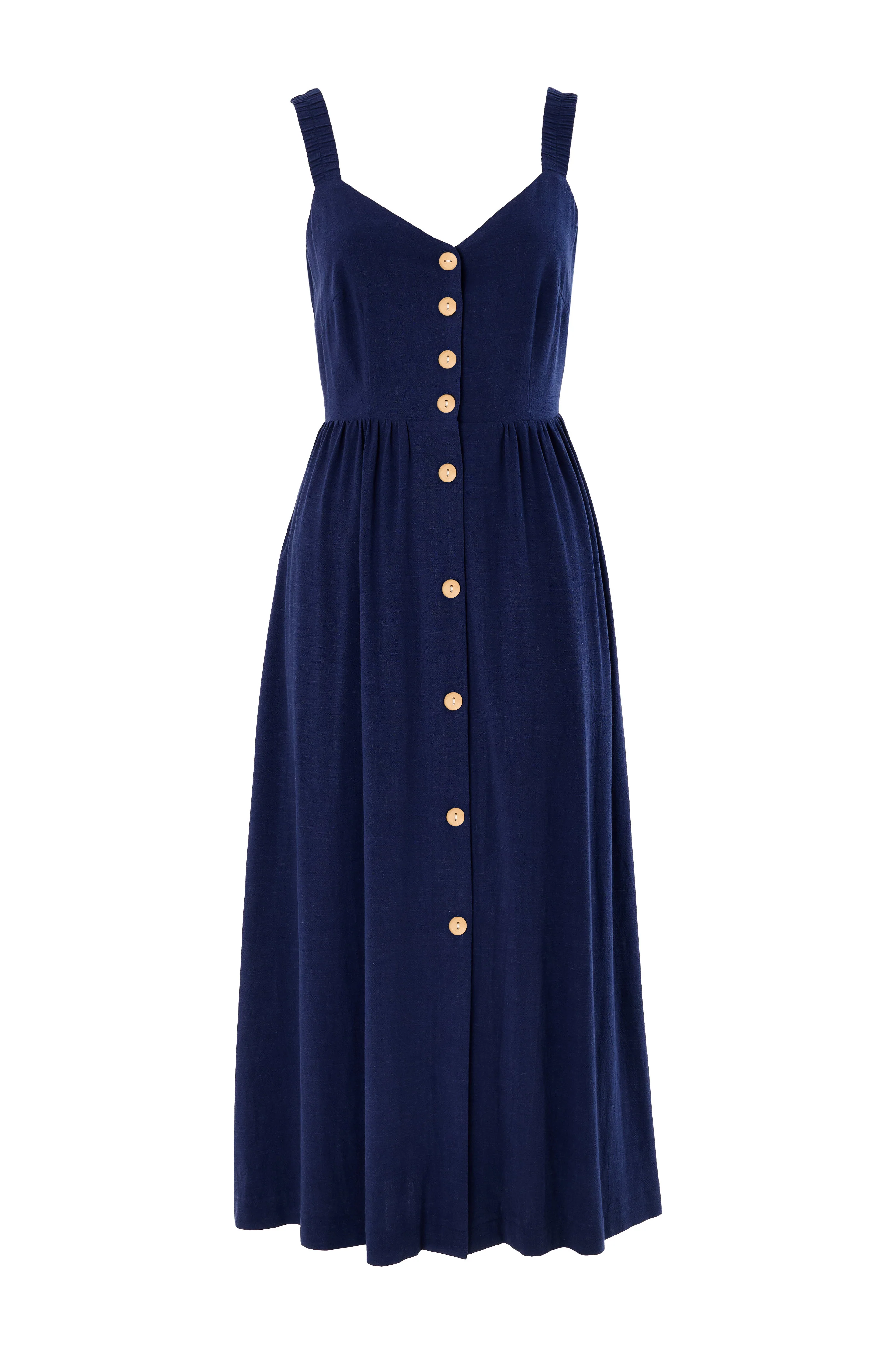 Clover Linen Mix Midi Sundress Navy - Image 6