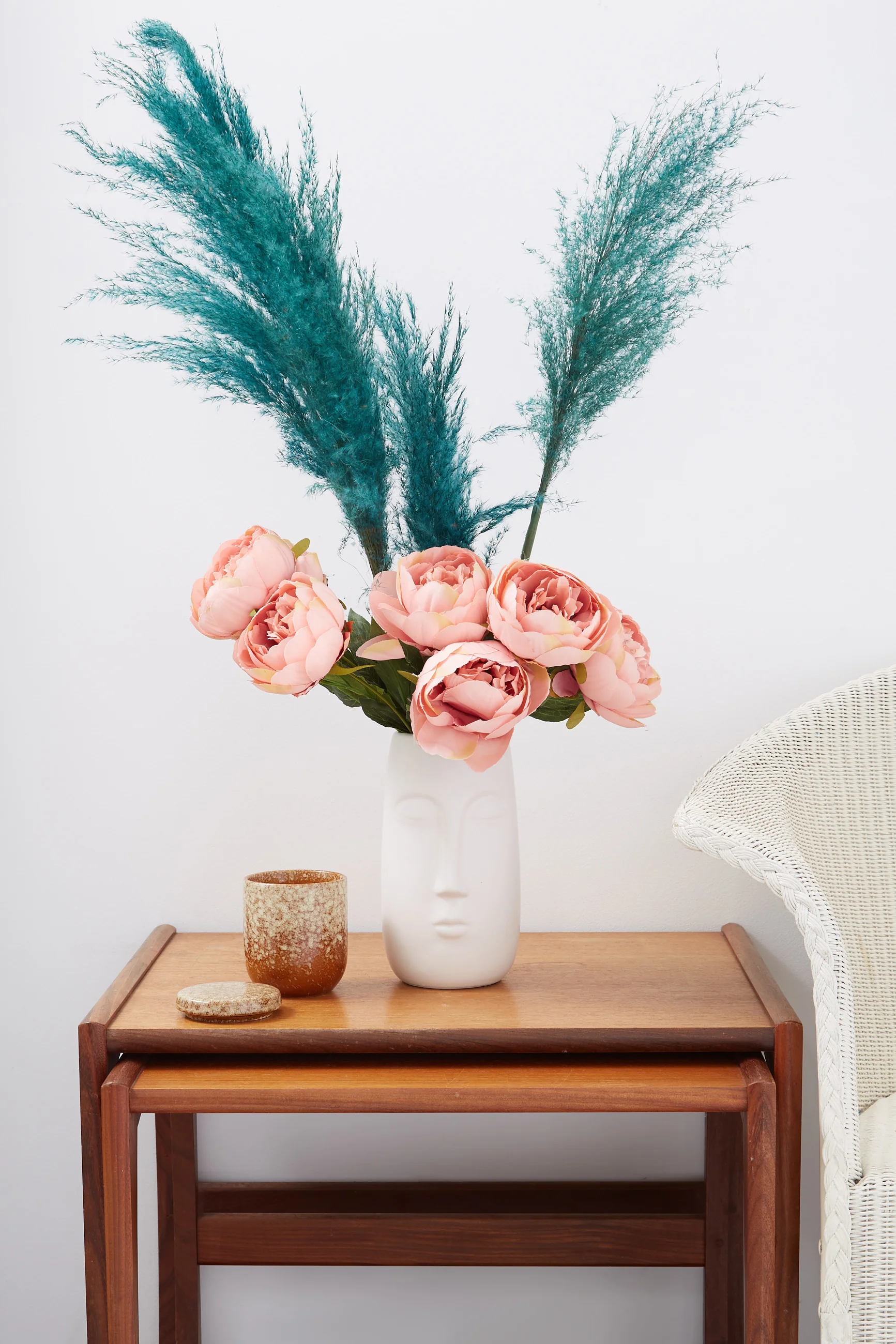 3 Stems of Sea Green Pampas Grass - Image 3