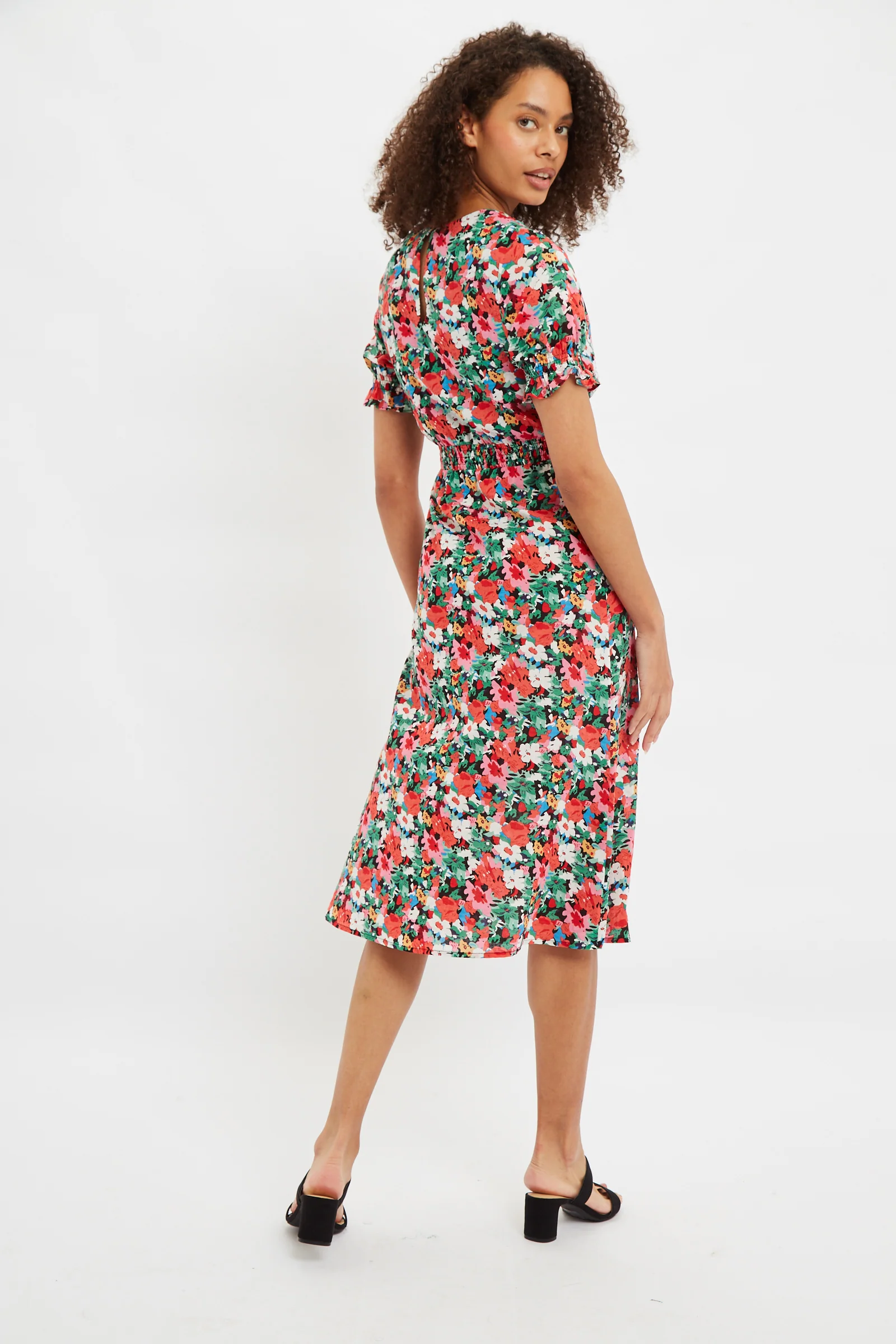 Louche Corina Flower Splash Print Midi Tea Dress - Image 2