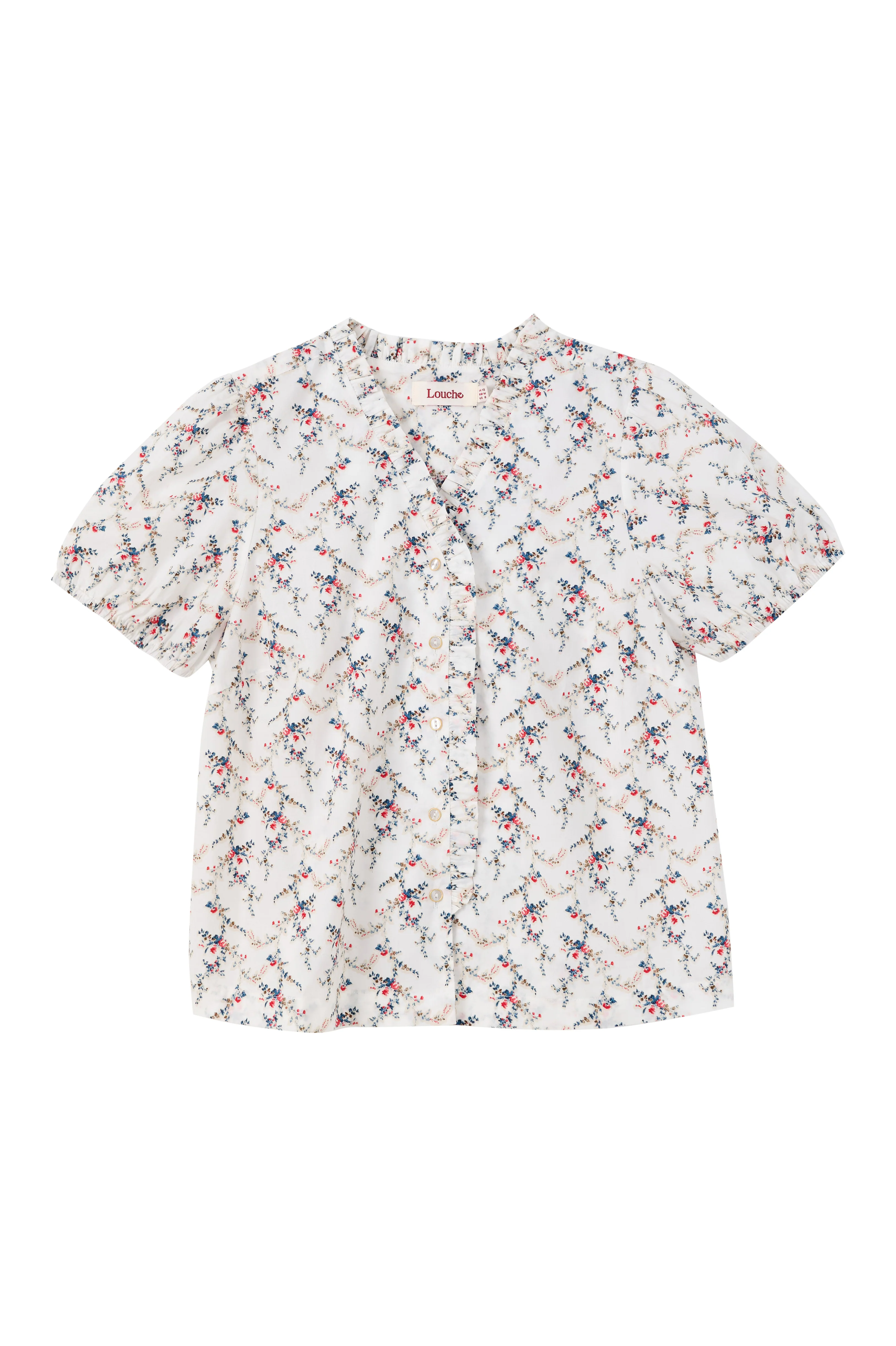 Cressida Regency Print Frill Trim V-Neck Blouse - Image 7
