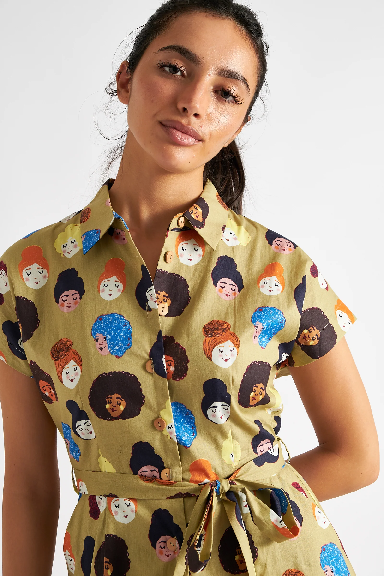 Dancia Besties Print Midi Shirt Dress - Image 3