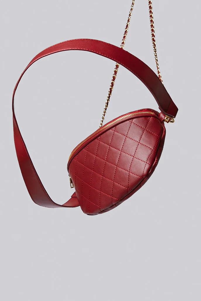 Dekar Cross Body Quilted Bum Bag - Red - Image 3