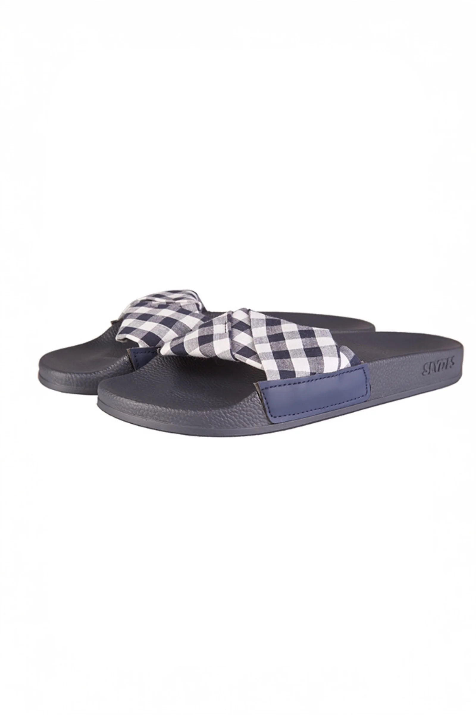 Dessa Navy And White Gingham Slide - Image 2