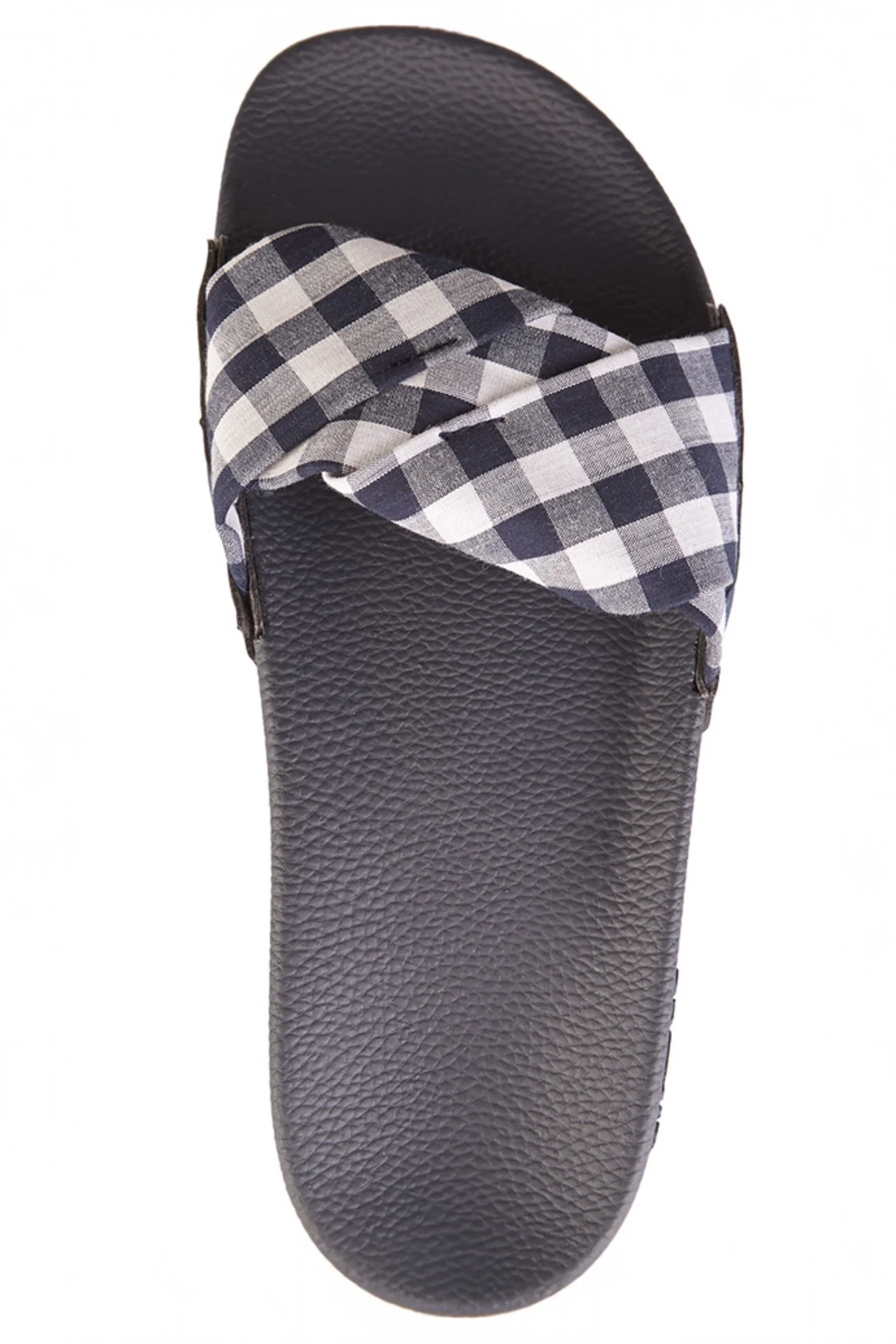 Dessa Navy And White Gingham Slide - Image 3