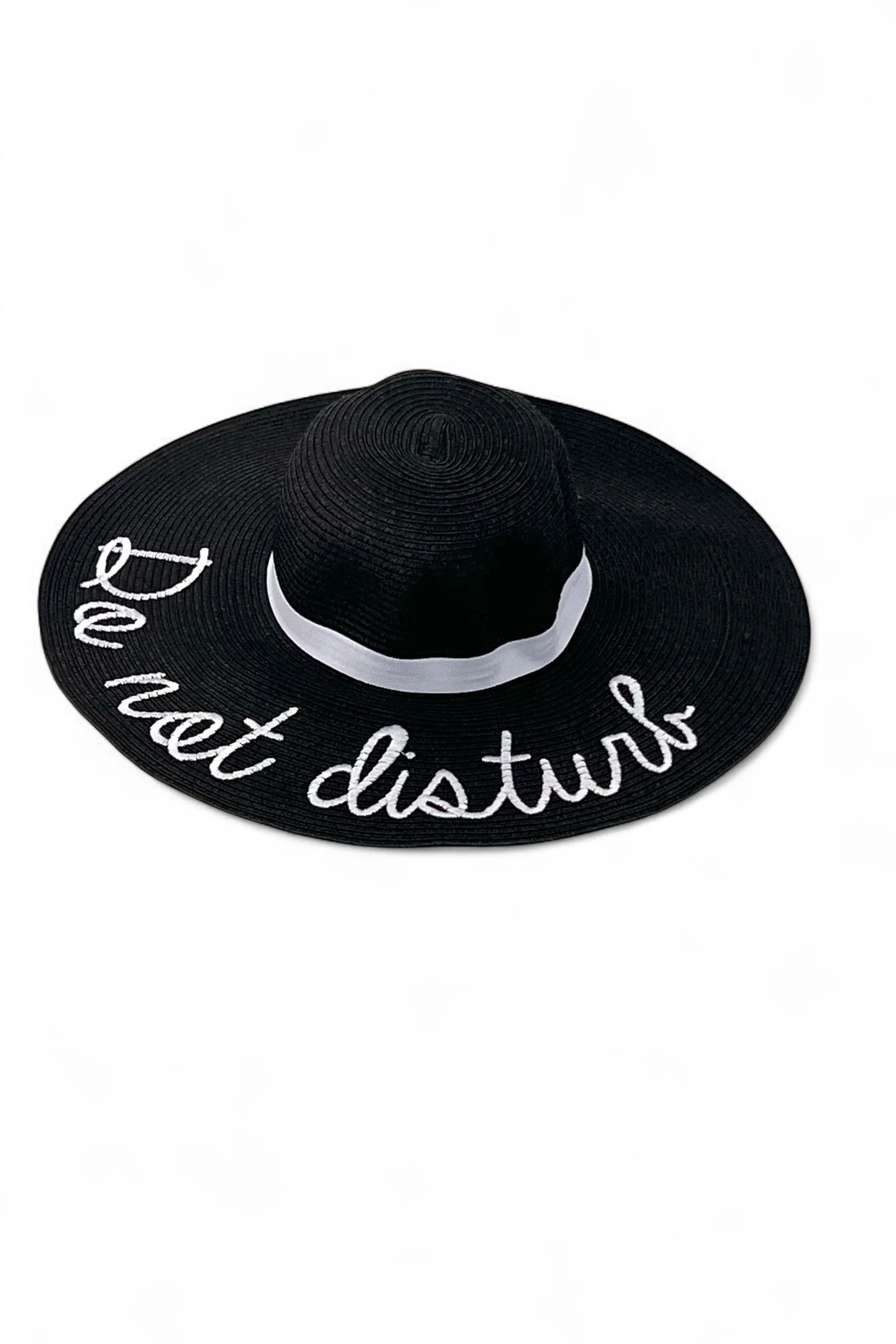 Do Not Disturb Embroidered Straw Hat - Image 3