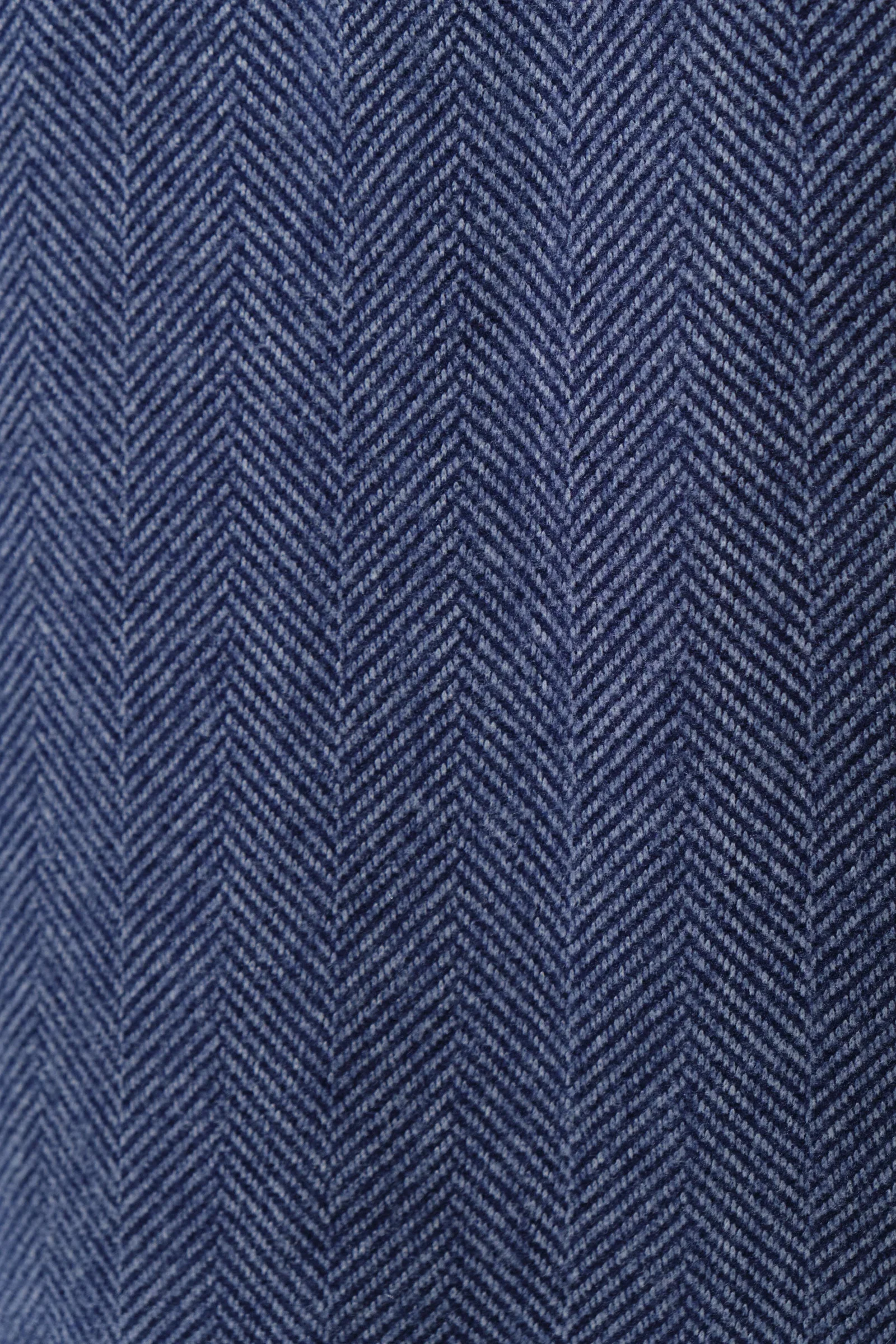 Dryden Herringbone Fur Collared Coat - Blue - Image 6