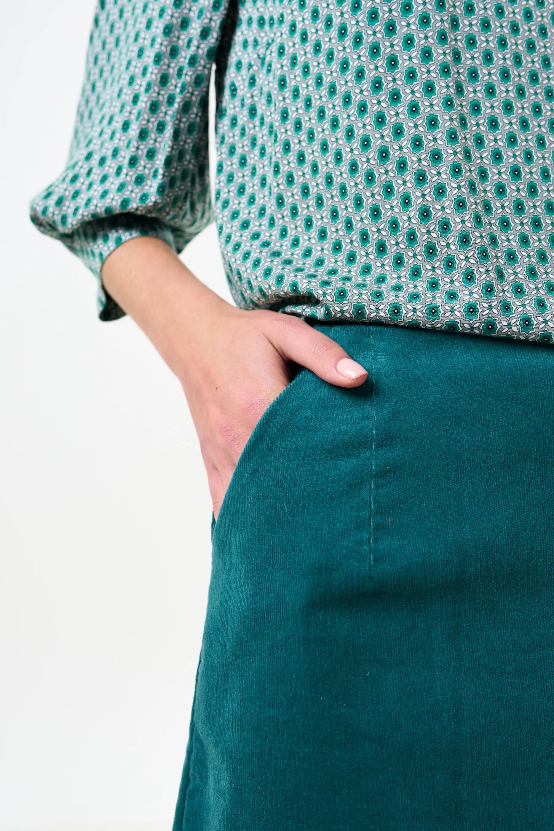 Dylan Babycord Mini Skirt - Petrol - Image 6