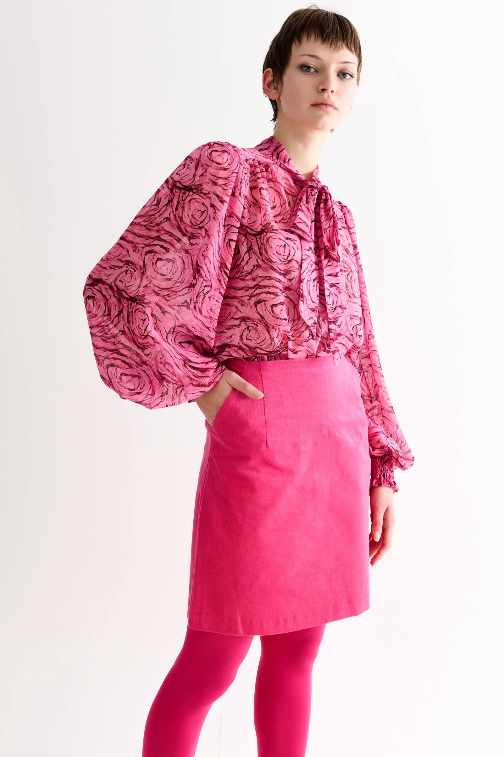 Dylan Babycord Mini Skirt - Pink - Image 2