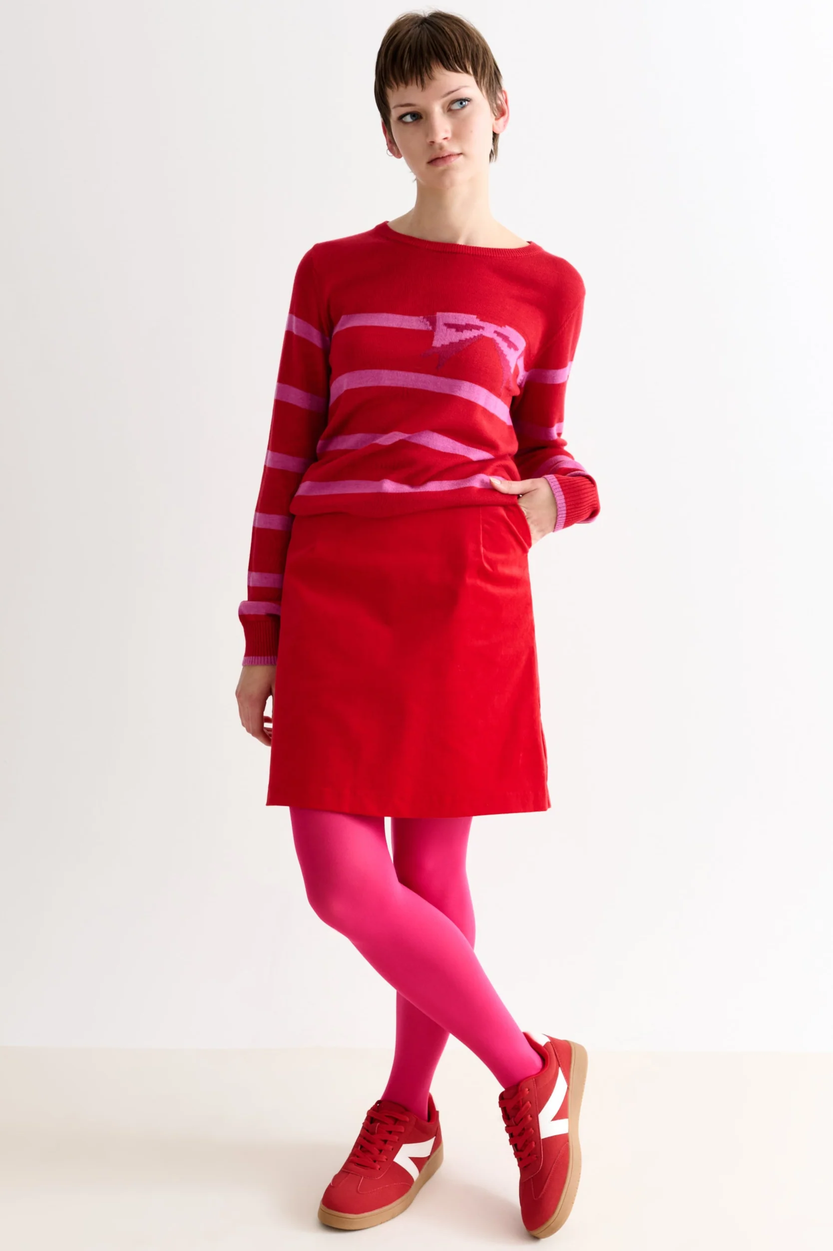 Dylan Baby Cord Mini Skirt - Red - Image 4