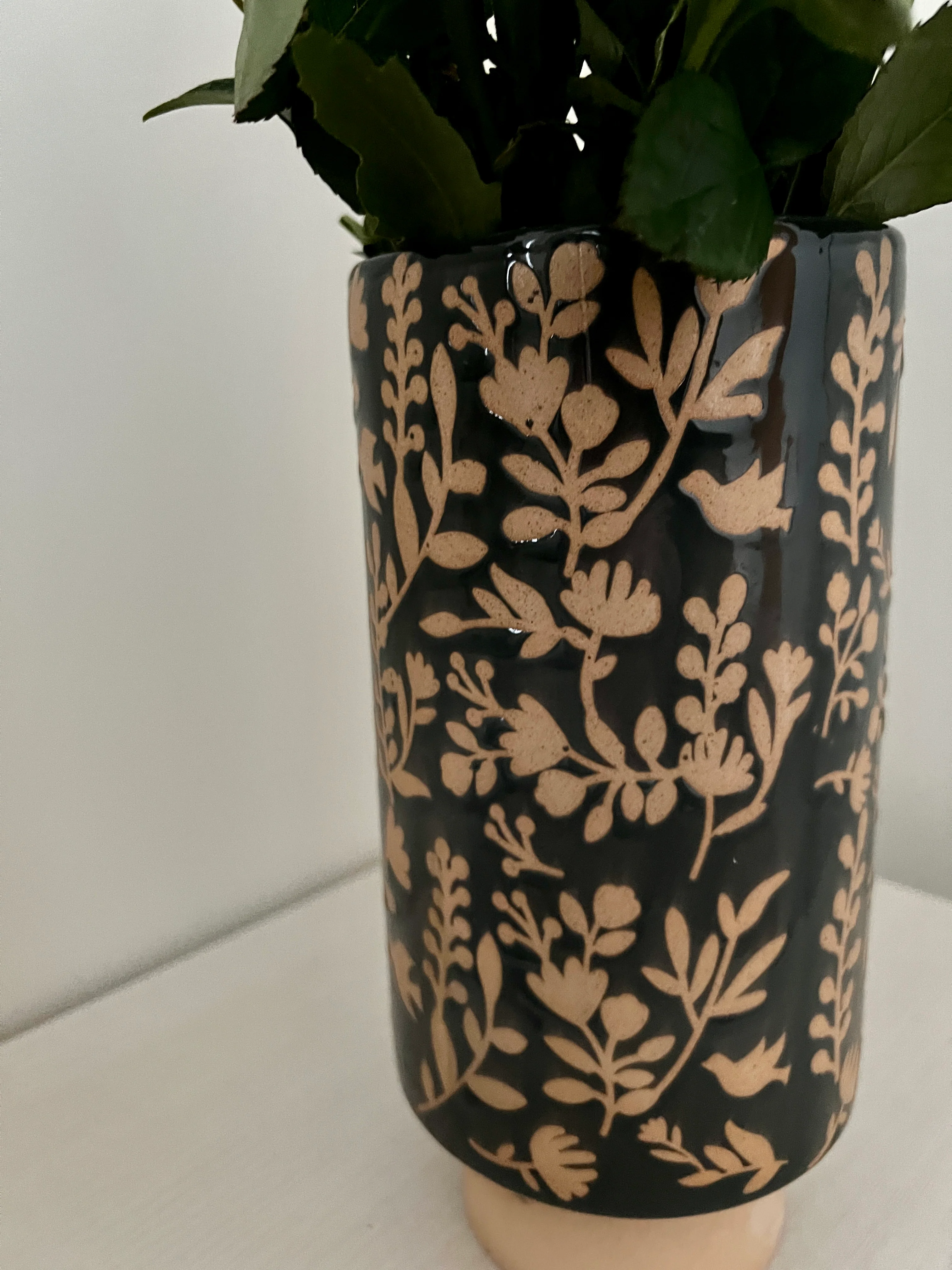 Large Flower Embossed Vase - Image 3