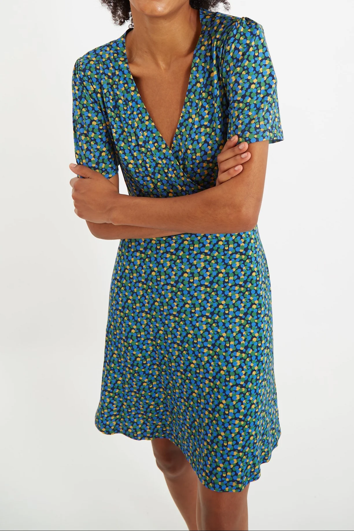 Frankie Bubble Pop Wrap Mini Jersey Dress - Image 4