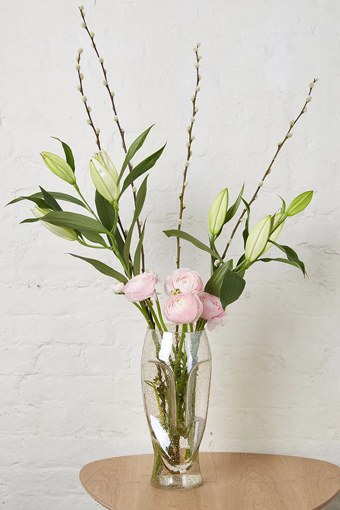 Gold Fleck Glass Face Vase