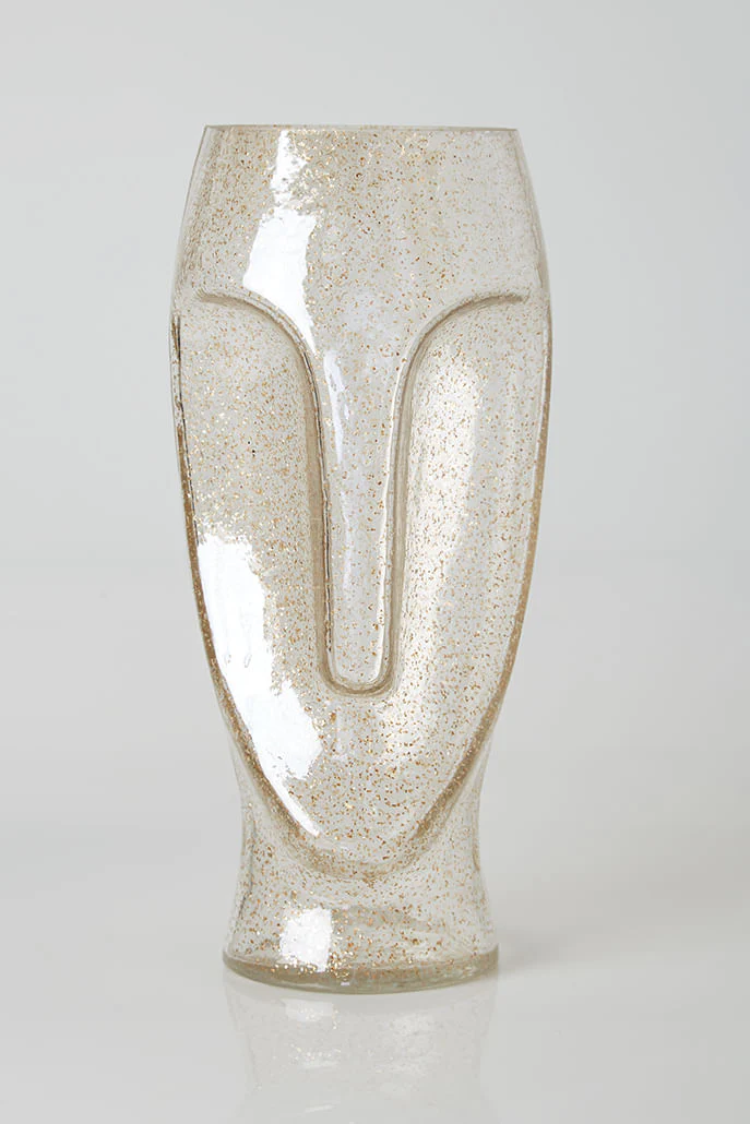 Gold Fleck Glass Face Vase - Image 2