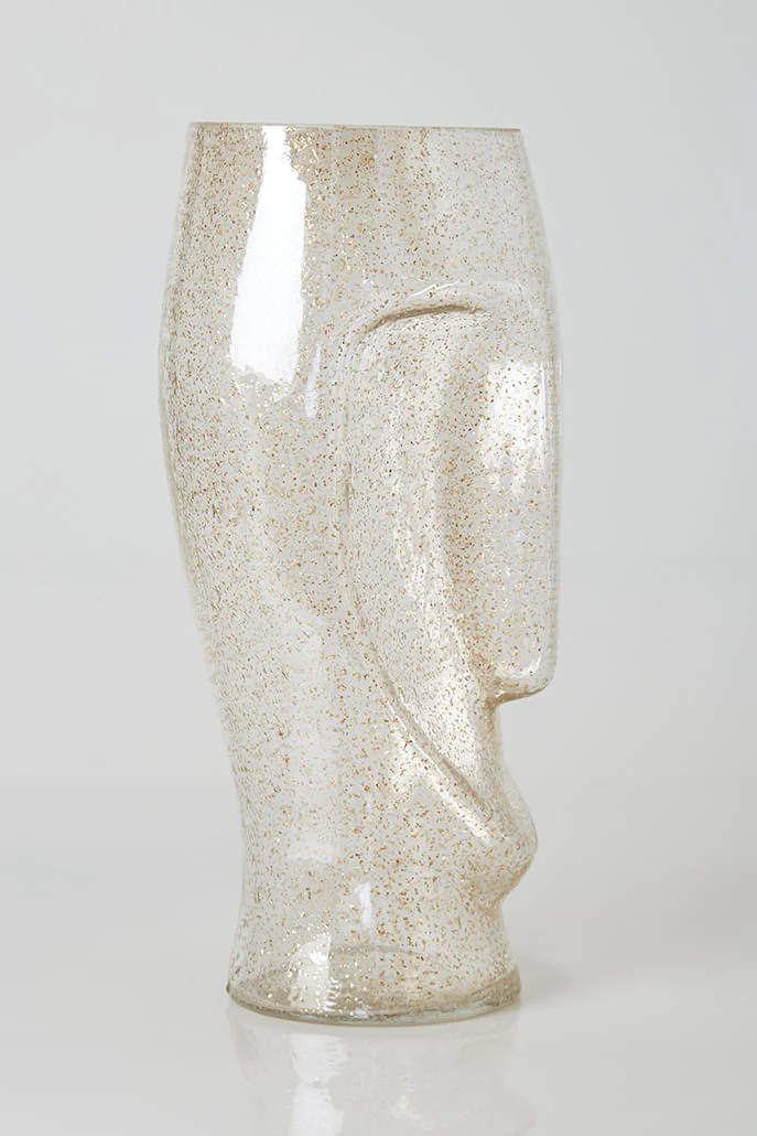 Gold Fleck Glass Face Vase - Image 3