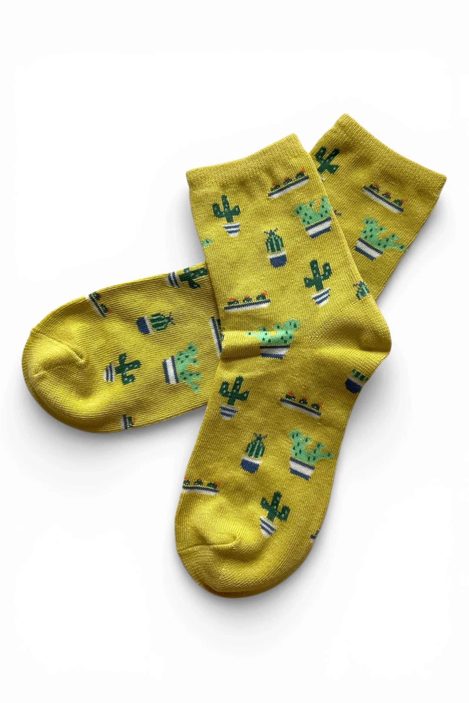 Gwen Cactus Pattern Socks Mustard - Image 2