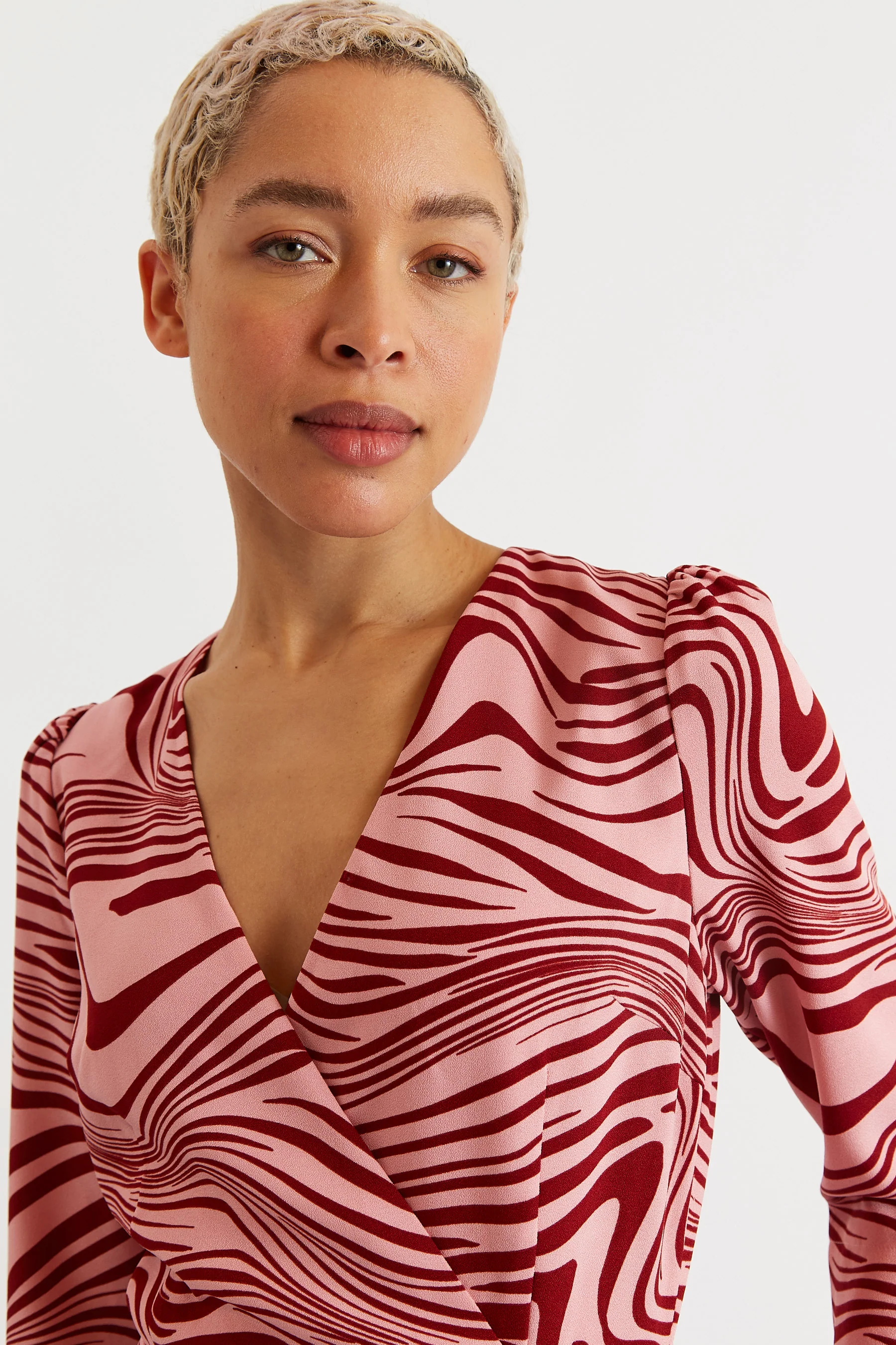 Haden Zebra Pop Print Midi Wrap Dress - Pink - Image 3